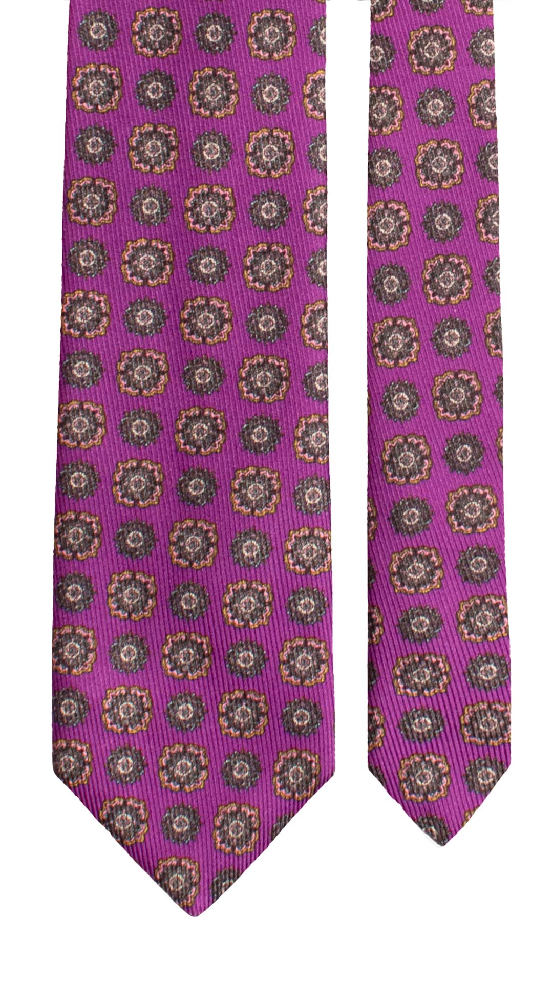 Man Purple Silk Tie Multicolor Pattern SA75