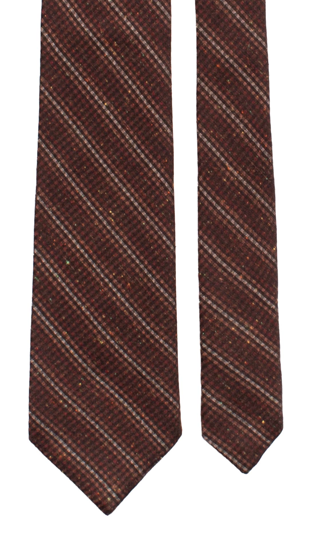 Cravatta Regimental di Seta Cotone Bordeaux Effetto Tweed Multicolor 7399 Made in Italy Graffeo Cravatte Pala