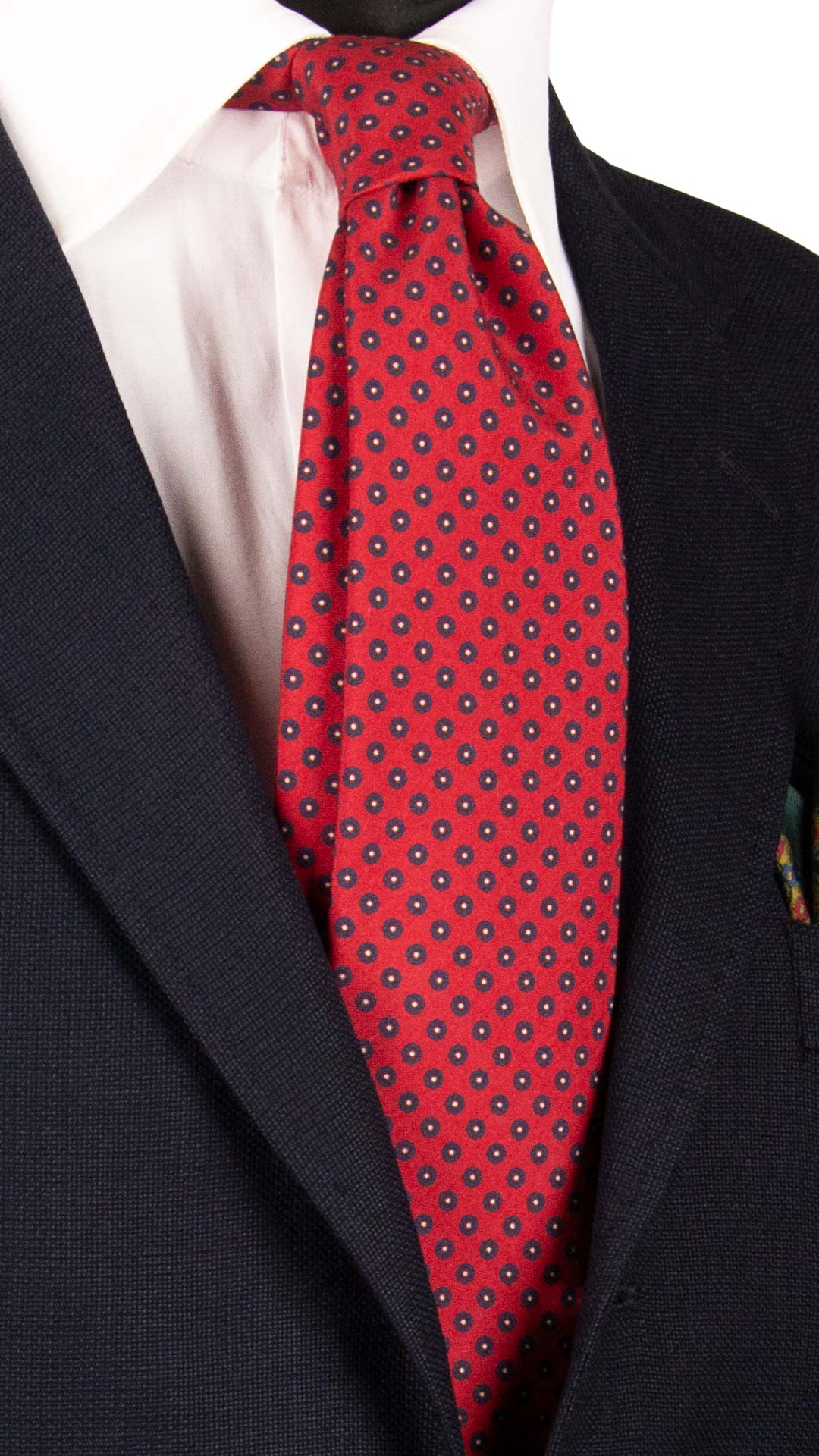 Cravatta-in-Seta-Cotone-Magenta-Fantasia-Blu-Bianca-7060