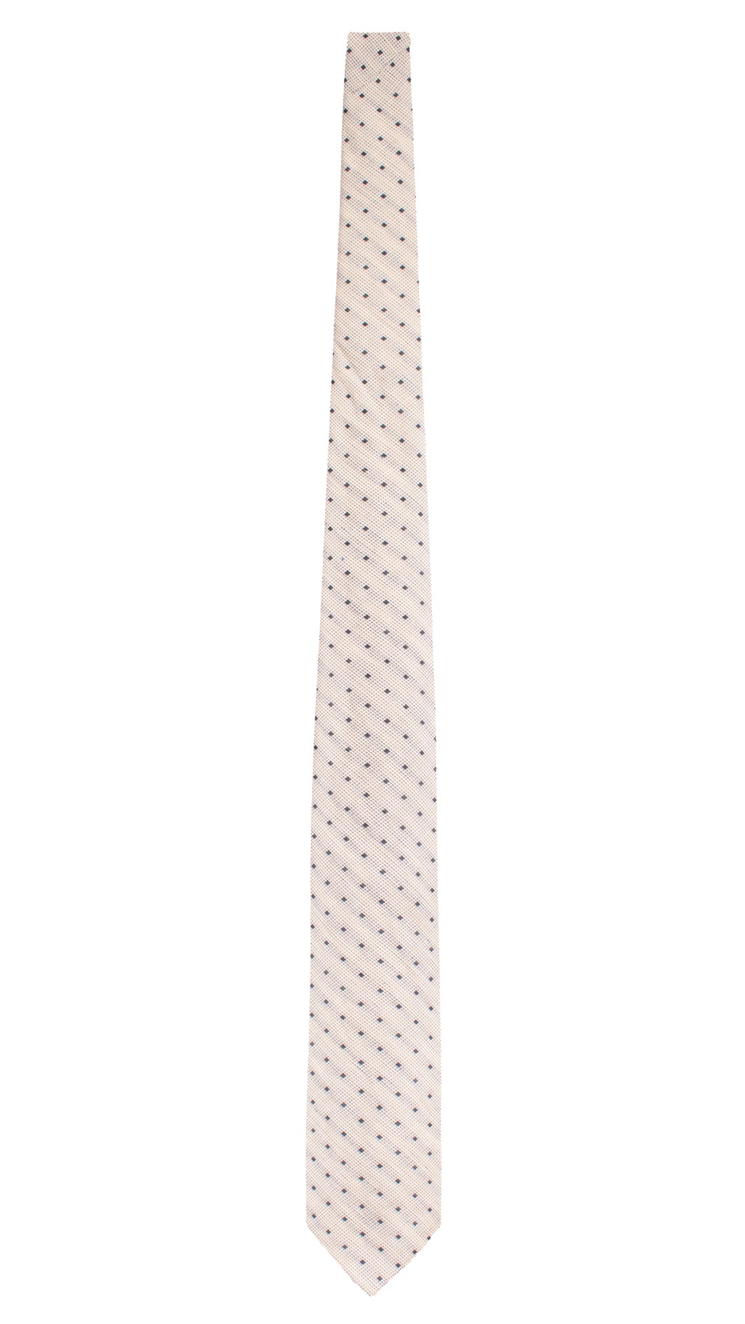 Cravatta in Seta Lino Beige Bluette Fantasia Blu 7692 Made in Italy Graffeo Cravatte Intera