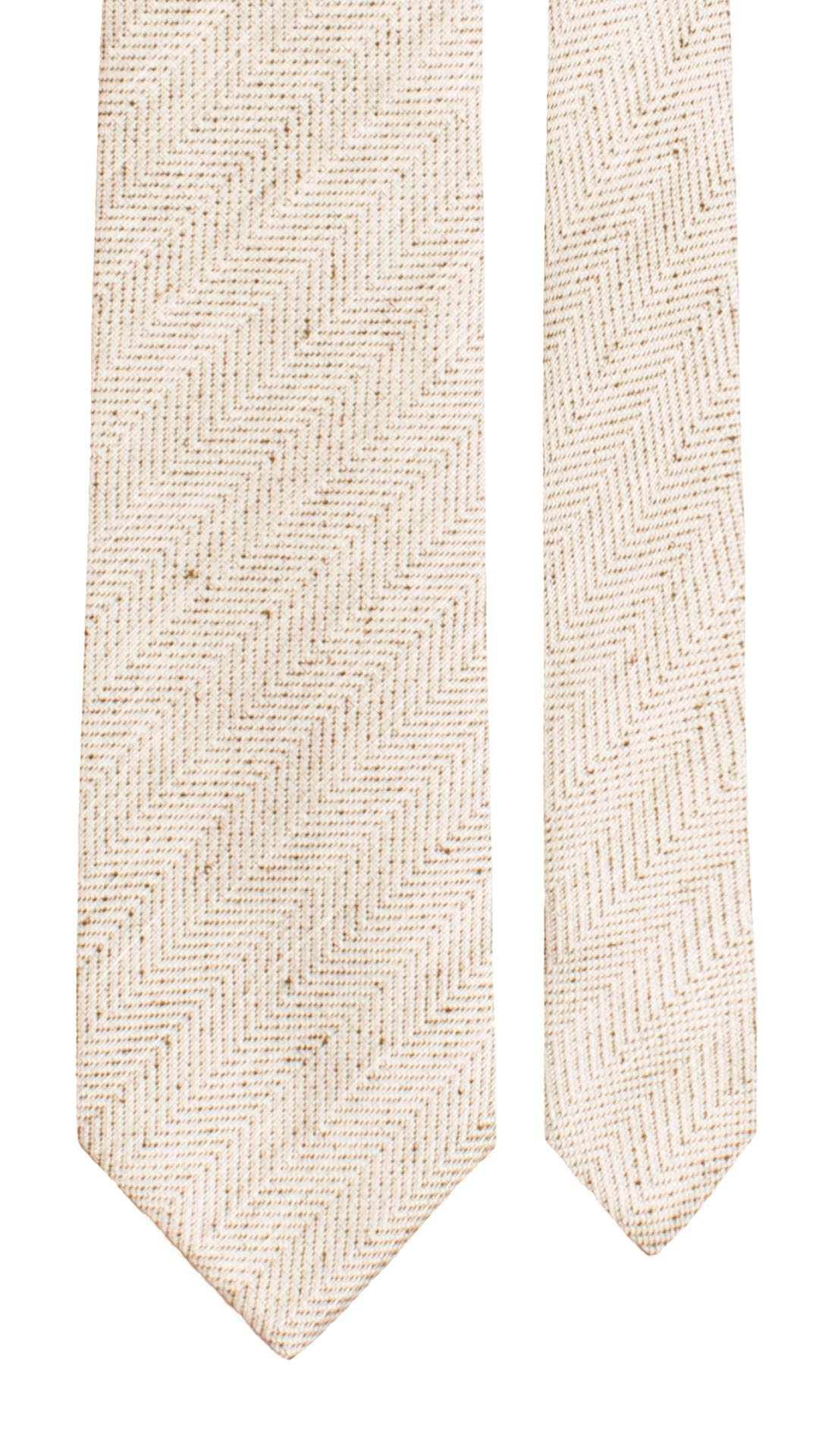 Cravatta in Seta Lino Lisca di Pesce Beige Marrone Grigia Effetto Tweed 7752 Made in Italy Graffeo Cravatte Pala