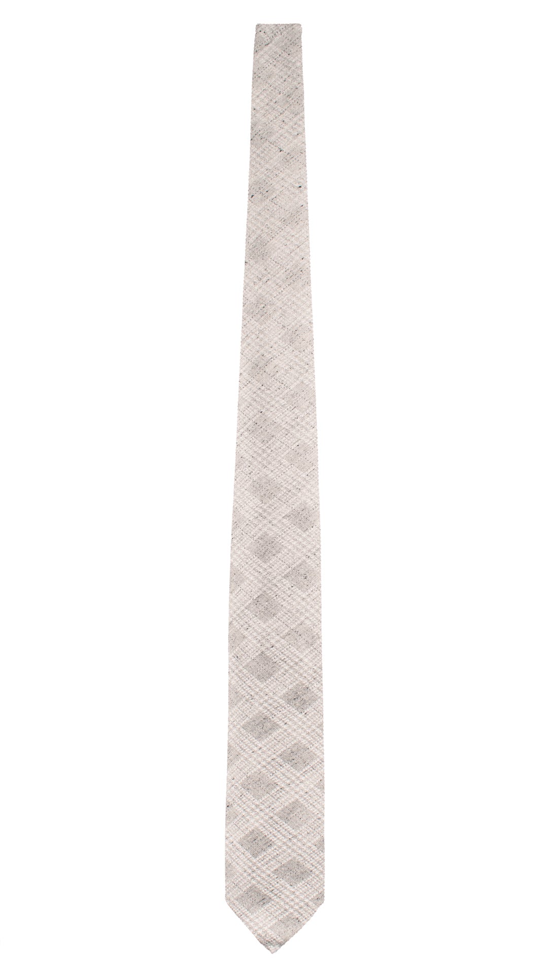 Cravatta in Seta Lino Principe di Galles Grigio Effetto Tweed AN7705 Made in Italy Graffeo Cravatte Intera