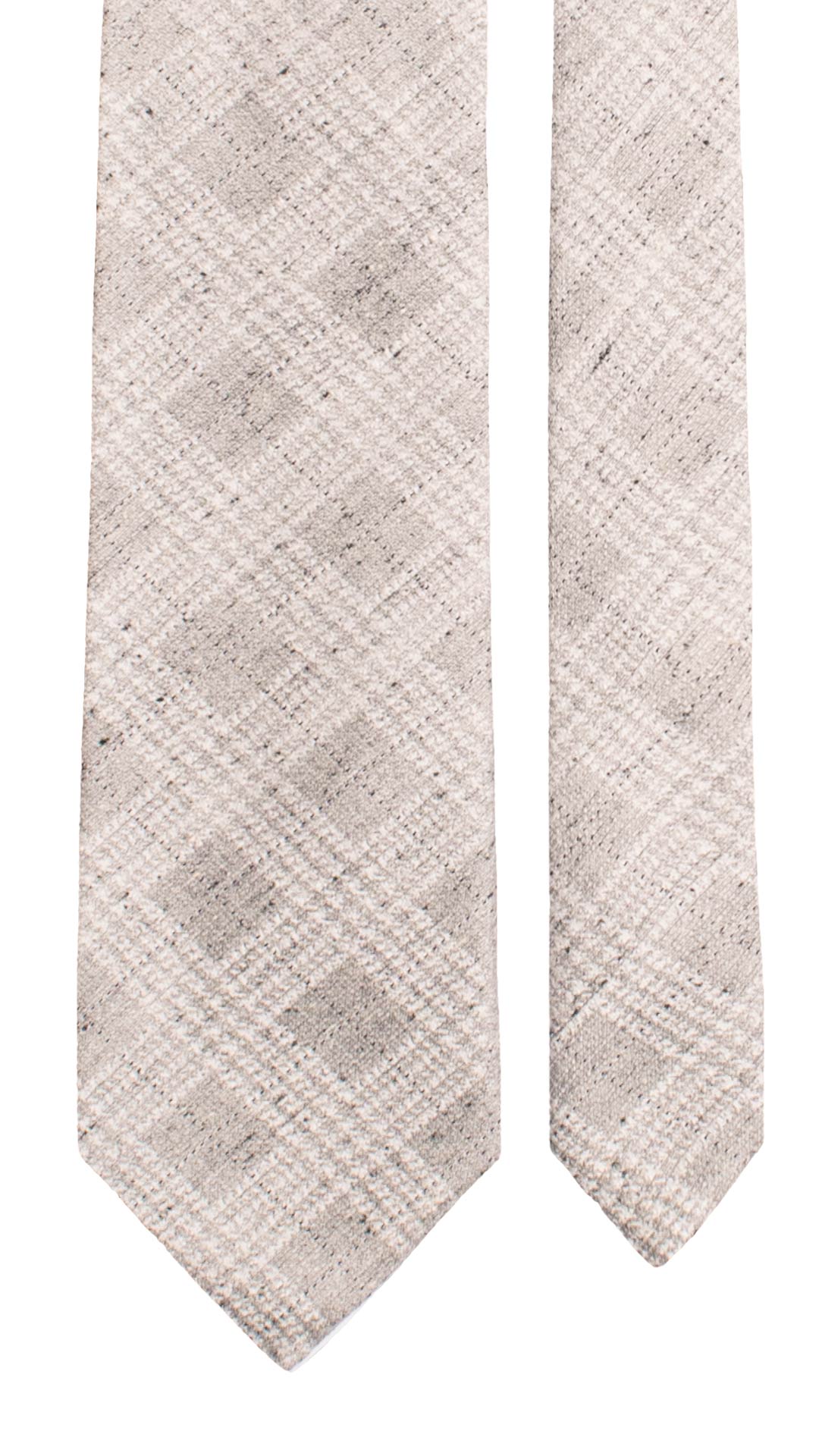 Cravatta in Seta Lino Principe di Galles Grigio Effetto Tweed AN7705 Made in Italy Graffeo Cravatte Pala