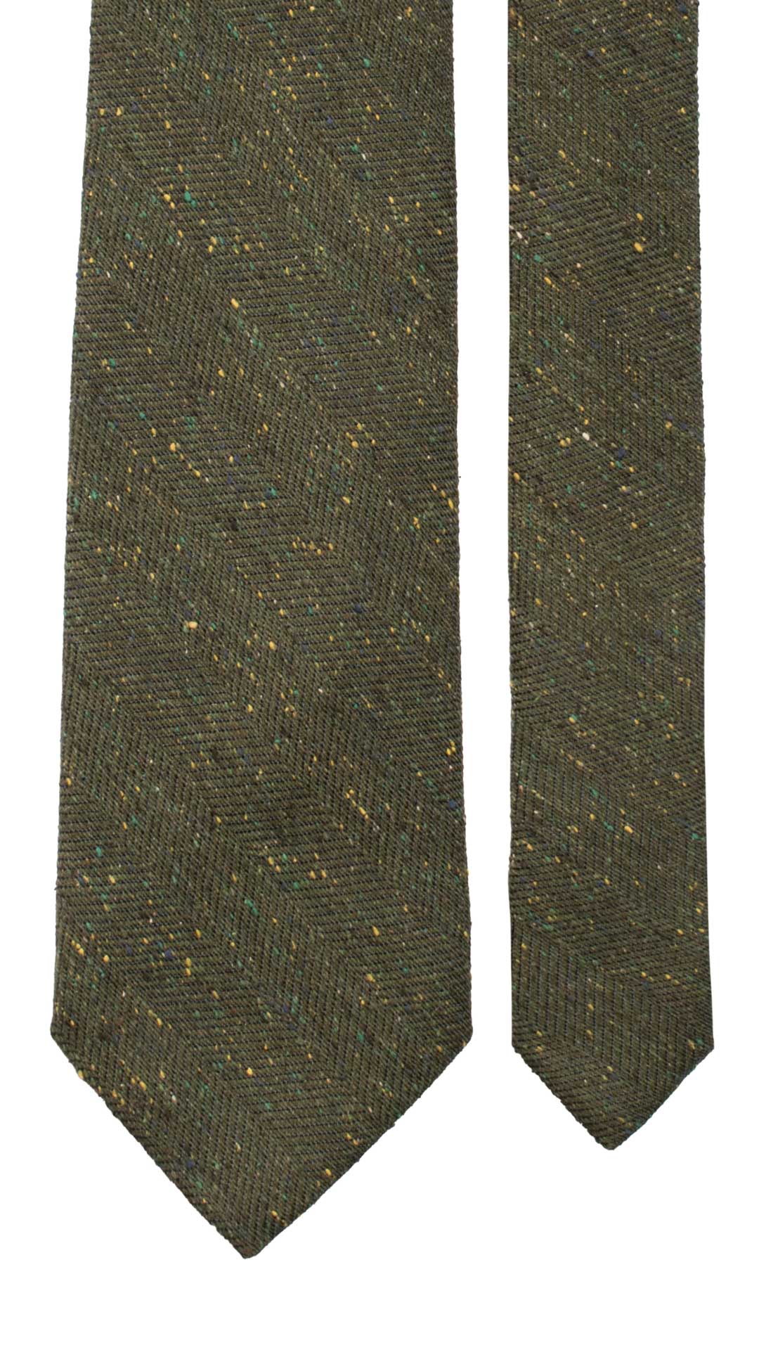 Cravatta-in-Seta-Lino-Verde-Lisca-di-Pesce-Blu-Effetto-Tweed-Multicolor-7111
Pala