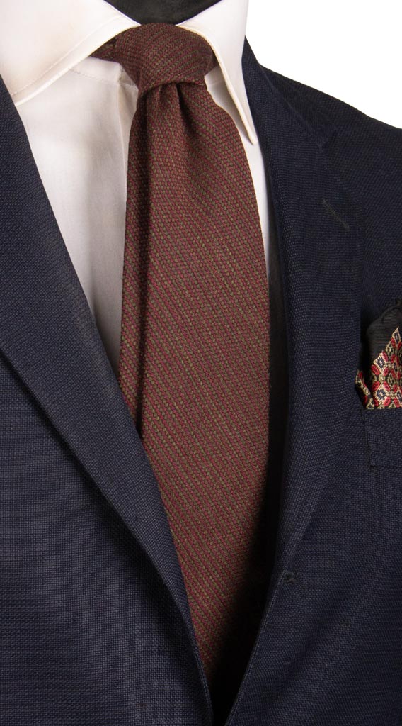 Cravatta-Regimental-di-Lana-Marrone-Viola- L964