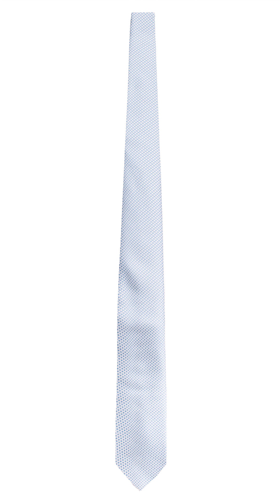 Cravatte di Seta Pied de Poule Celeste Bianco 2080 Graffeo Cravatte Made in Italy Intera
