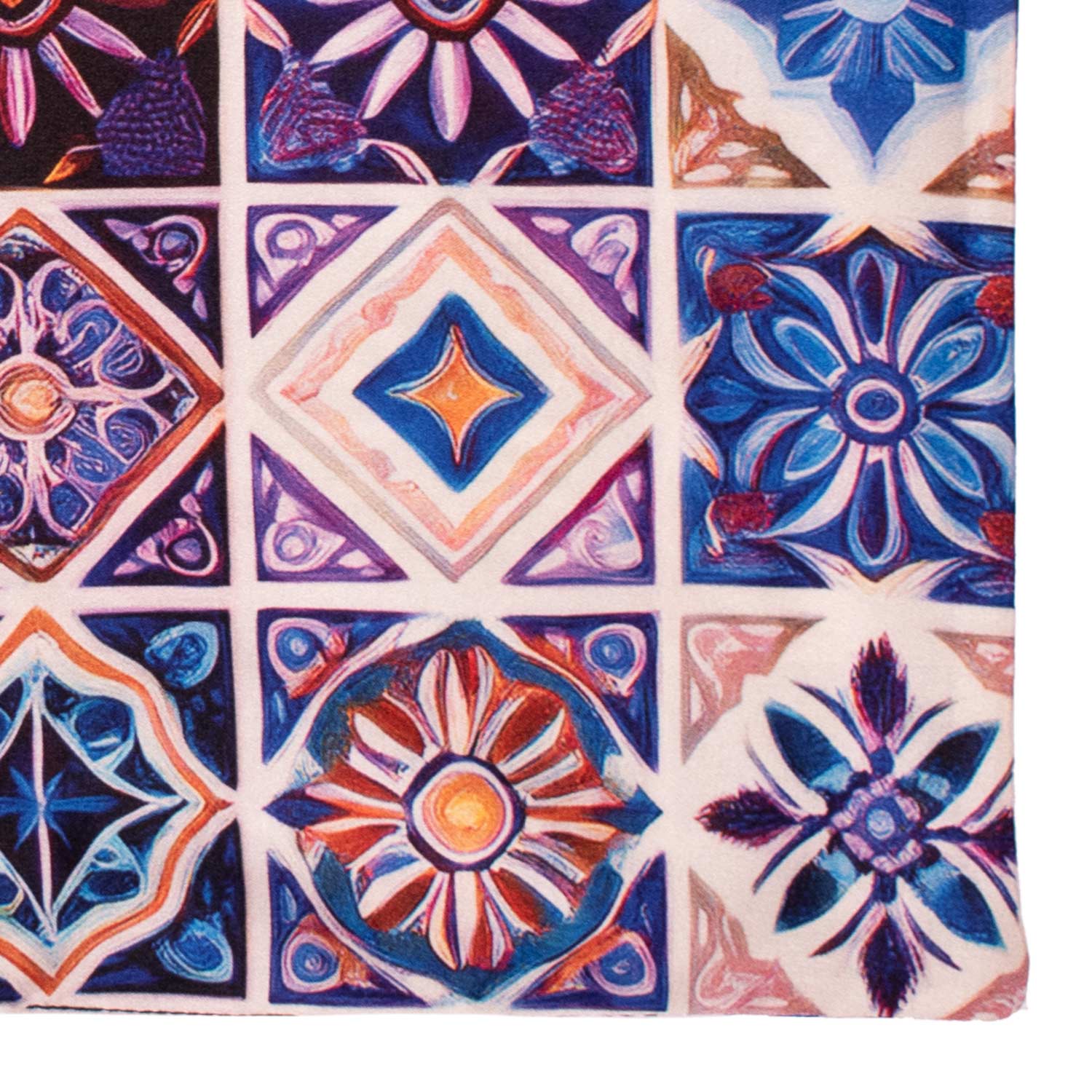 Fazzoletto da Taschino Siciliano Stampa di Raso con Maioliche Multicolor POCS10 Made in Italy Graffeo Cravatte Dettaglio