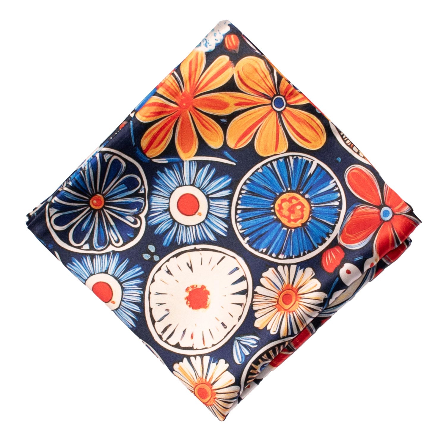 Fazzoletto da Taschino Siciliano Stampa di Raso con Maioliche Multicolor POCS18 Made in Italy Graffeo Cravatte Rombo