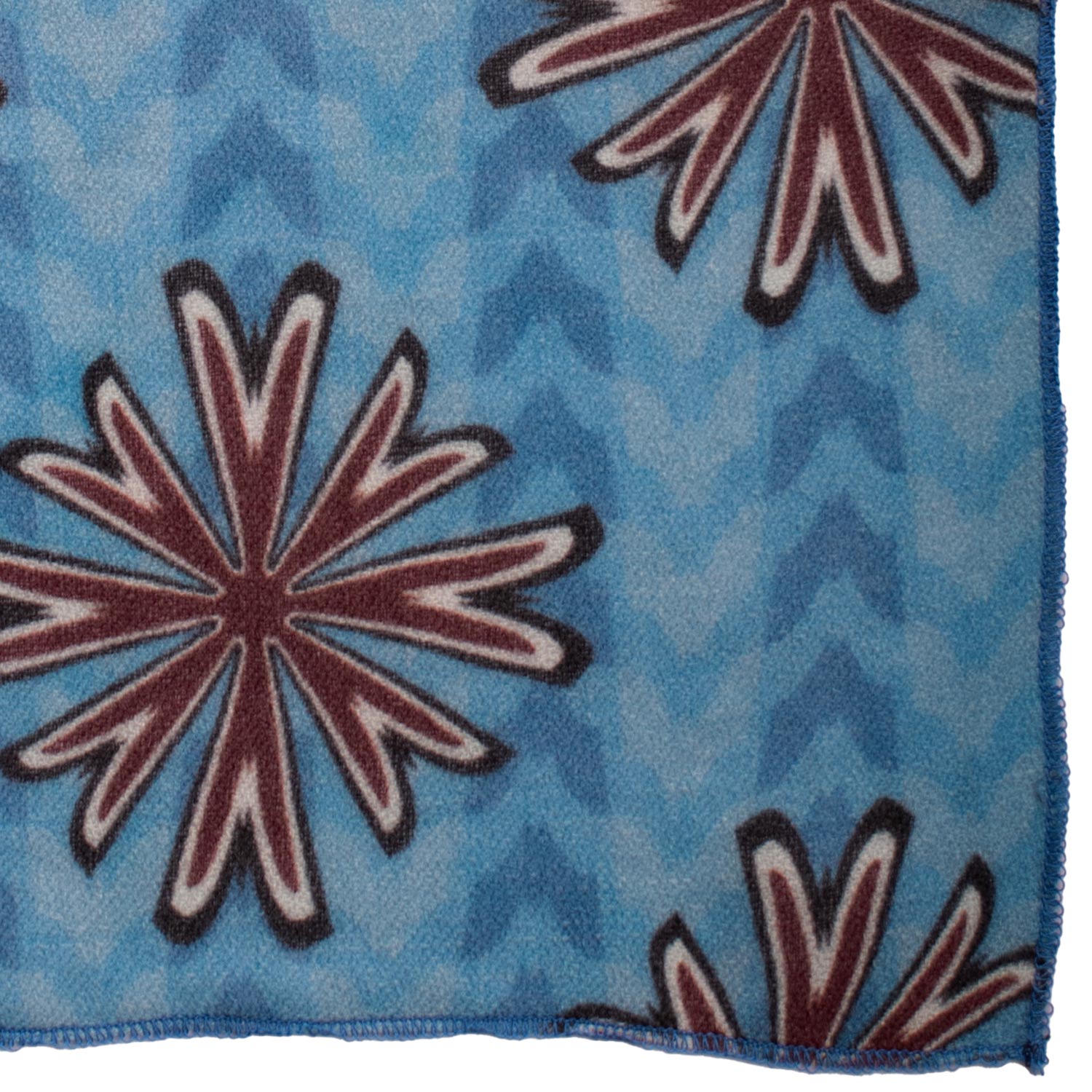 Fazzoletto da Taschino Vintage di Cashmere Azzurra Fantasia Marrone Bianca Nera POCV148 Made in Italy Graffeo Cravatte Dettaglio