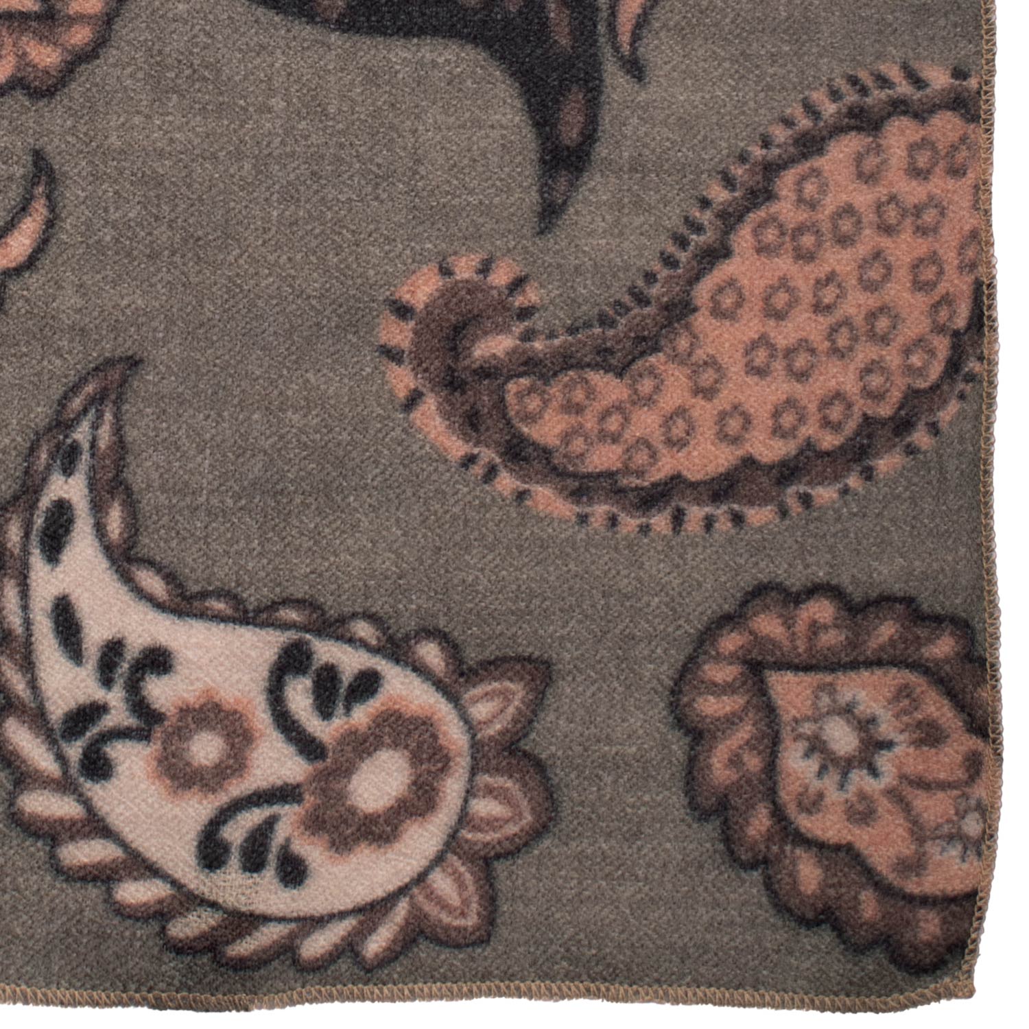 Fazzoletto da Taschino Vintage di Cashmere Grigia Paisley Rosa Antico Bianco Nero POCV151 Made in Italy Graffeo Cravatte Dettaglio