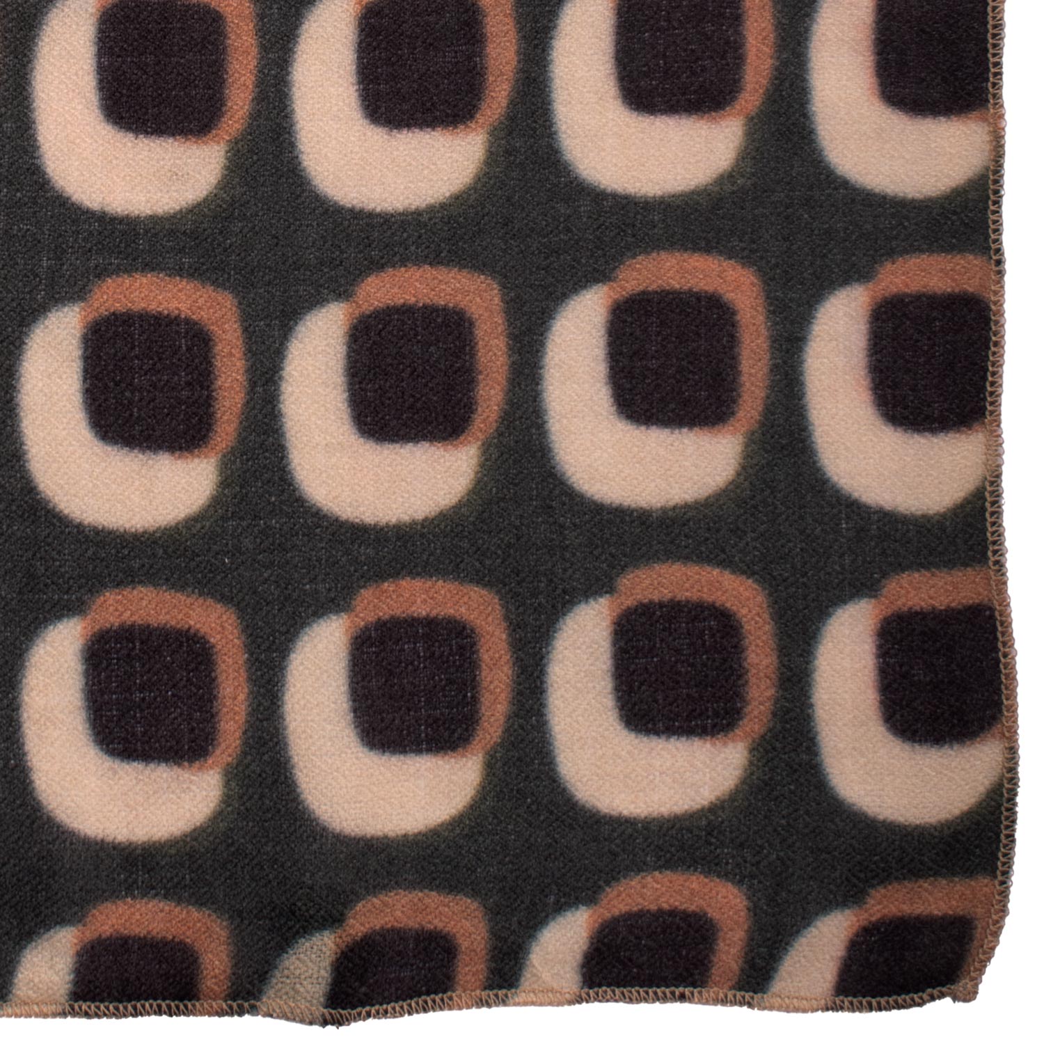 Fazzoletto da Taschino Vintage di Cashmere Grigio Scuro Fantasia Marrone Beige Marrone Chiaro POCV154 Graffeo Cravatte Made in Italy Dettaglio