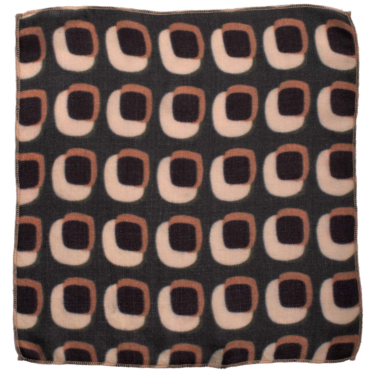 Fazzoletto da Taschino Vintage di Cashmere Grigio Scuro Fantasia Marrone Beige Marrone Chiaro POCV154 Graffeo Cravatte Made in Italy