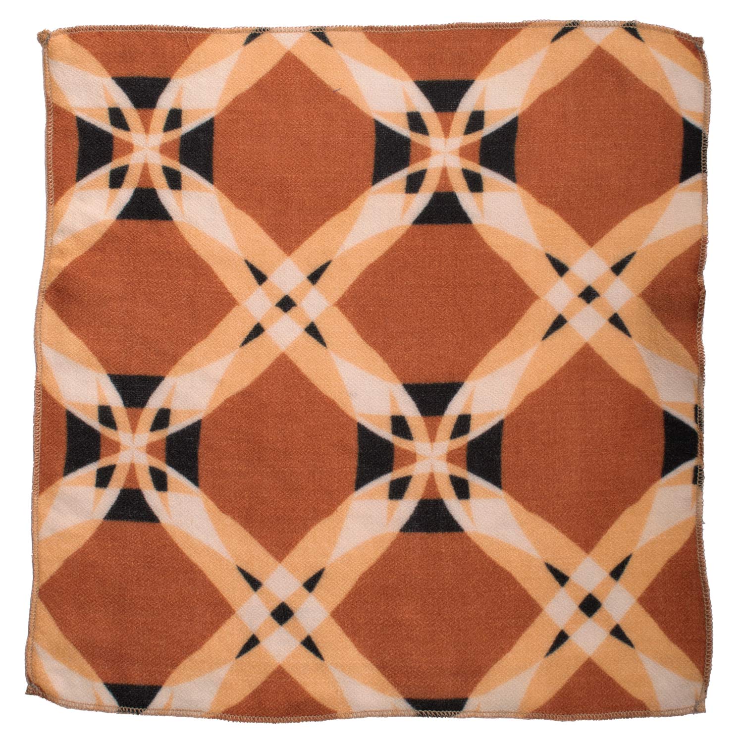 Fazzoletto da Taschino Vintage di Cashmere Ruggine Fantasia Arancione Bianca Grigio Scuro POCV152 Made in Italy Graffeo Cravatte