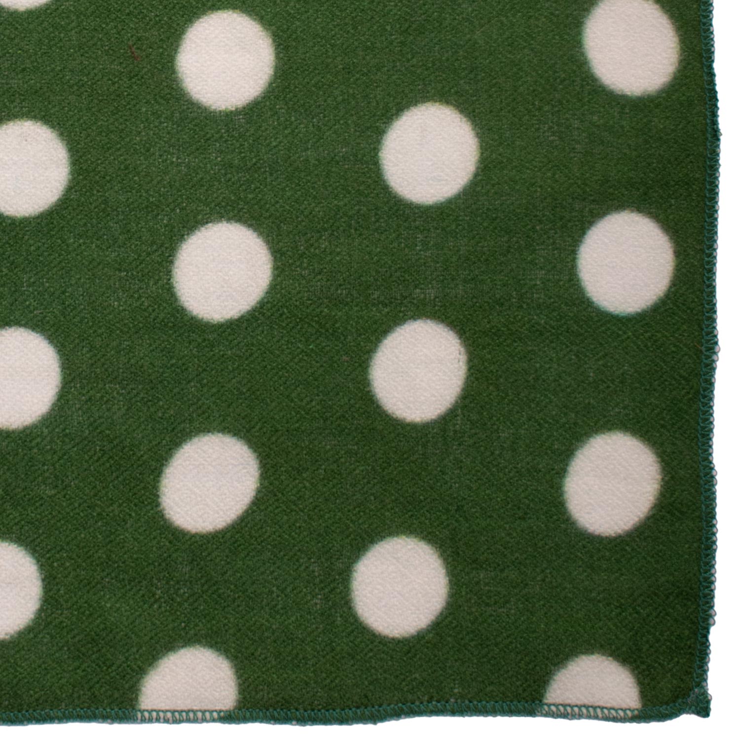 Fazzoletto da Taschino Vintage di Cashmere Verde a Pois Bianchi POCV149 Made in Italy Graffeo Cravatte Dettaglio