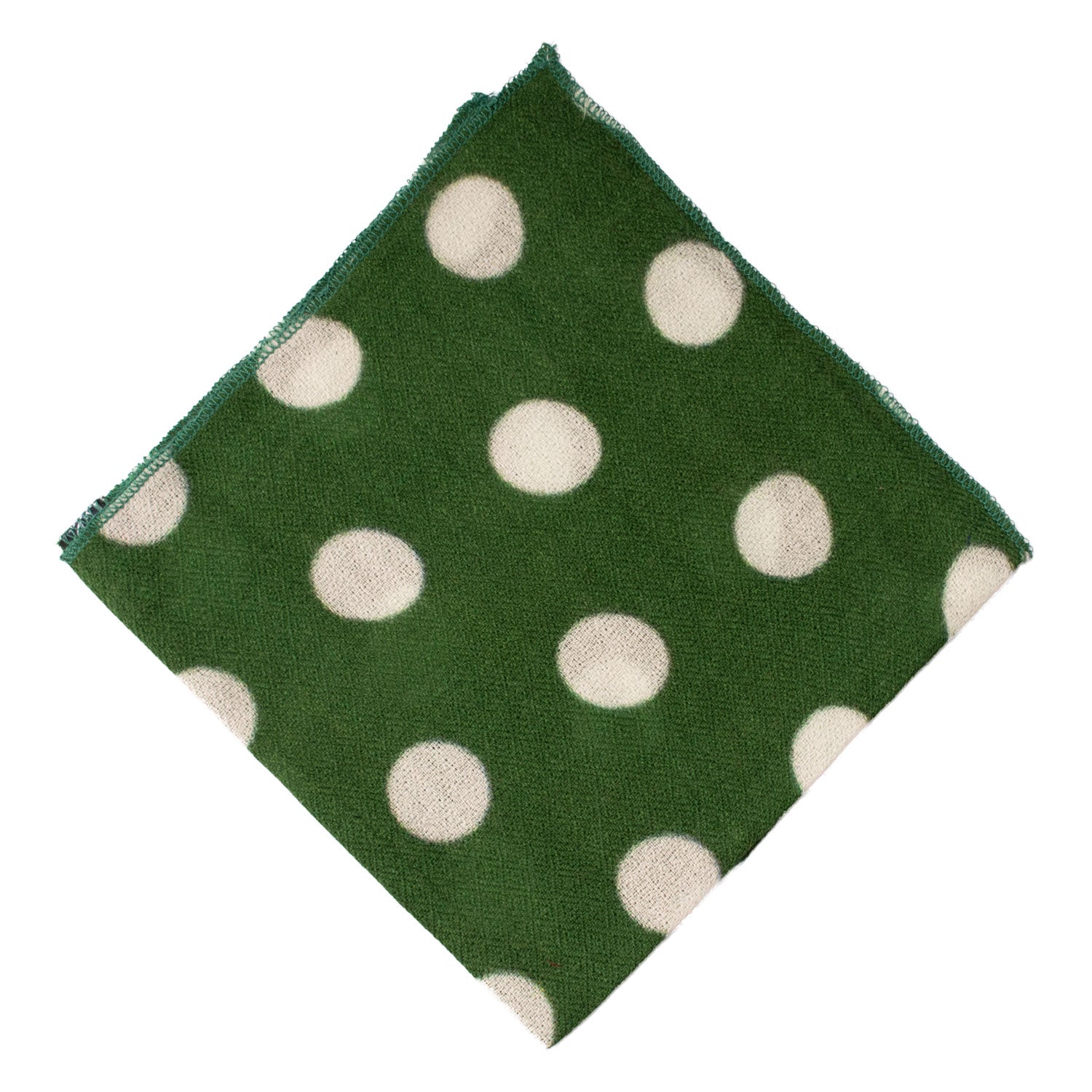 Fazzoletto da Taschino Vintage di Cashmere Verde a Pois Bianchi POCV149 Made in Italy Graffeo Cravatte Rombo