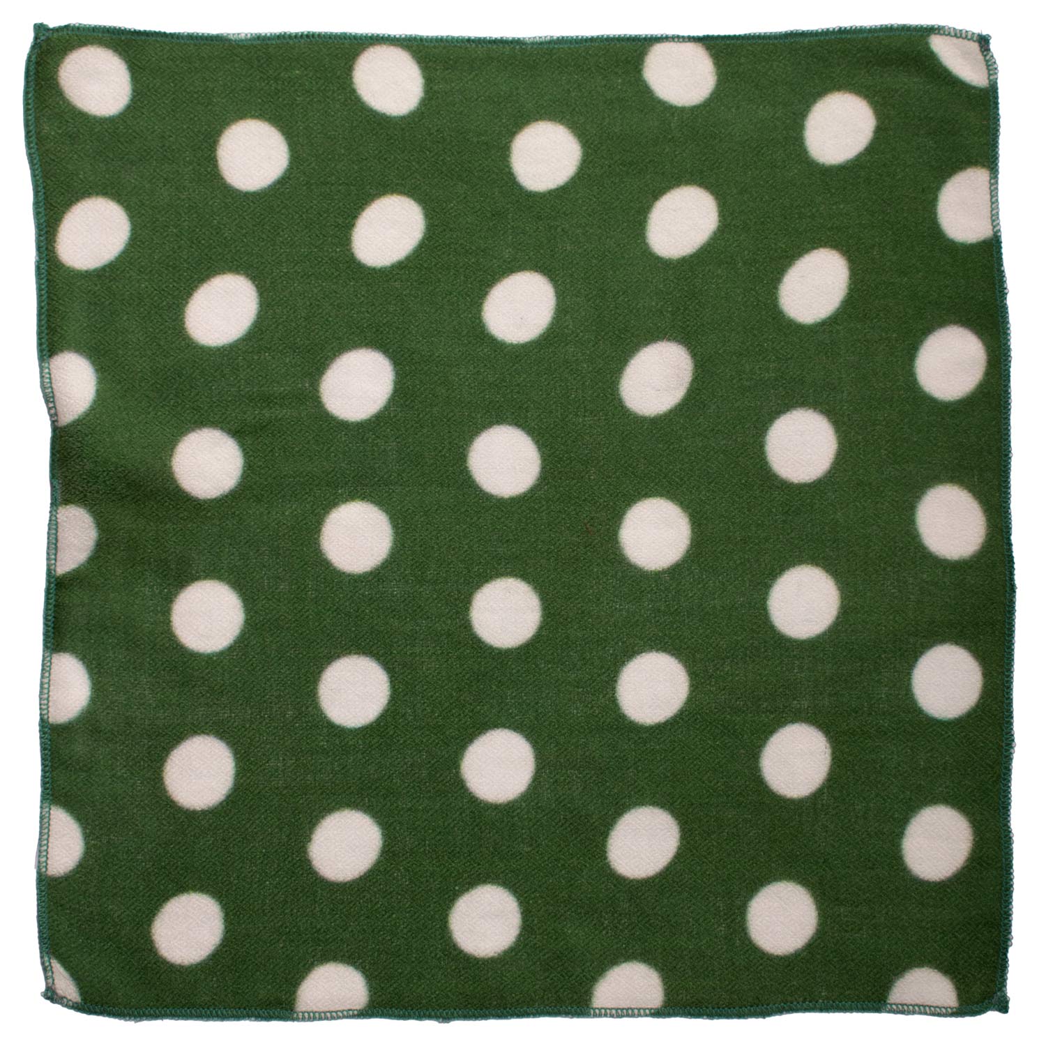 Fazzoletto da Taschino Vintage di Cashmere Verde a Pois Bianchi POCV149 Made in Italy Graffeo Cravatte
