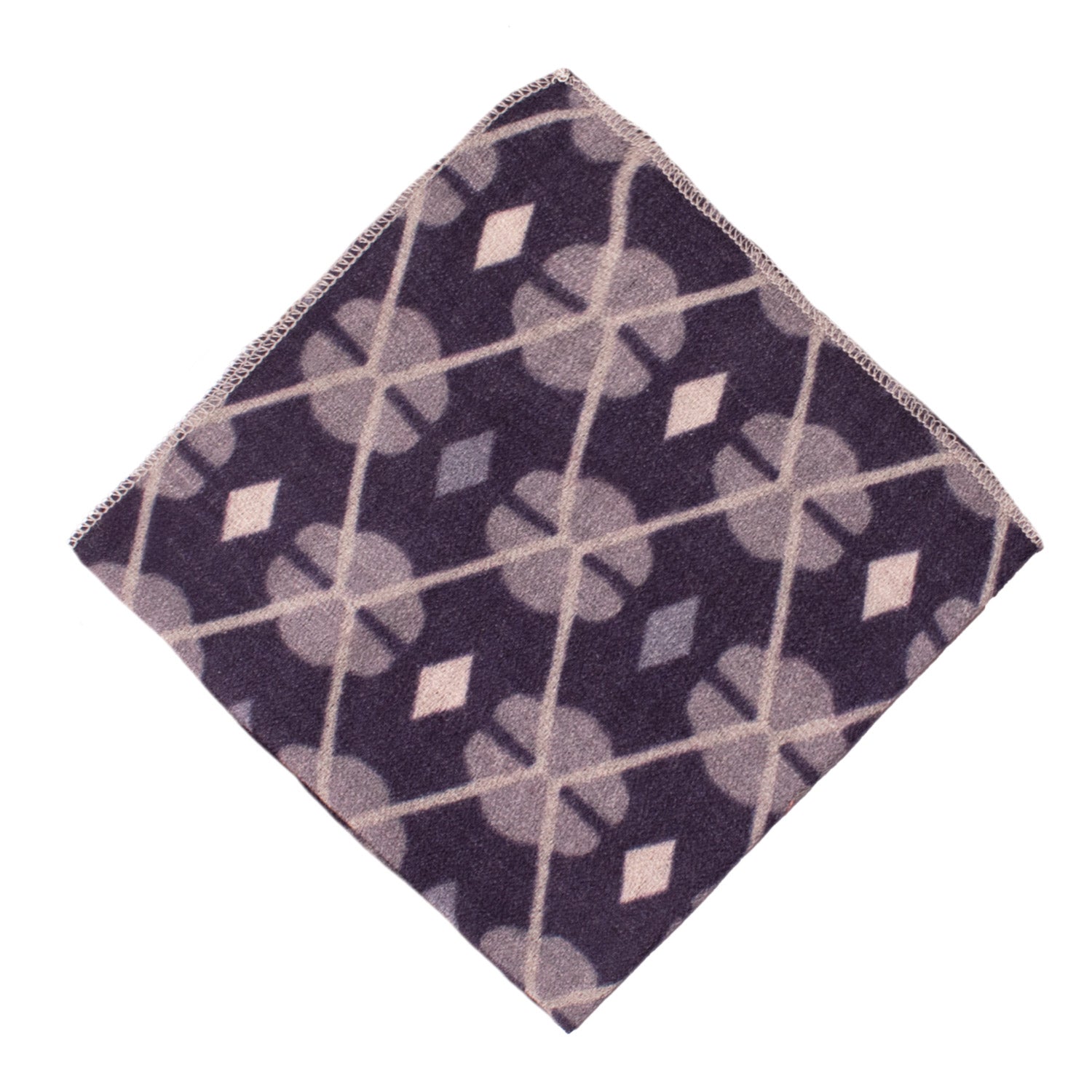 Fazzoletto da Taschino Vintage di Cashmere Viola Fantasia Lilla Grigia POCV1054 Made in Italy Graffeo Cravatte Rombo