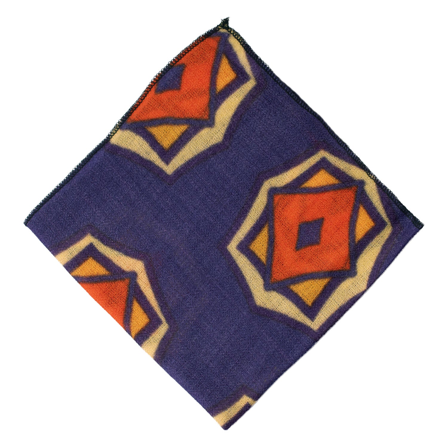 Fazzoletto da Taschino Vintage di Cashmere Viola Fantasia Multicolor POCV119 Made in Italy Graffeo Cravatte Rombo