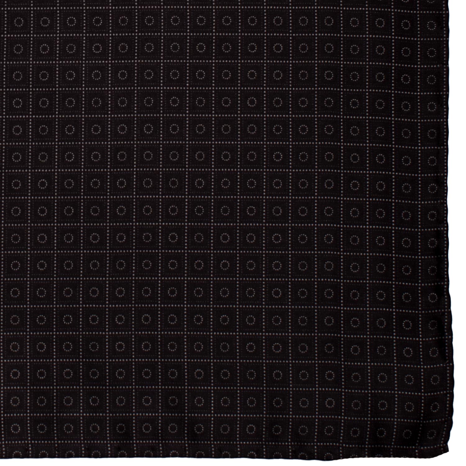 Fazzoletto da Taschino Vintage di Seta Blu Notte Fantasia Grigia POCV861 Graffeo Cravatte Made in Italy Dettaglio