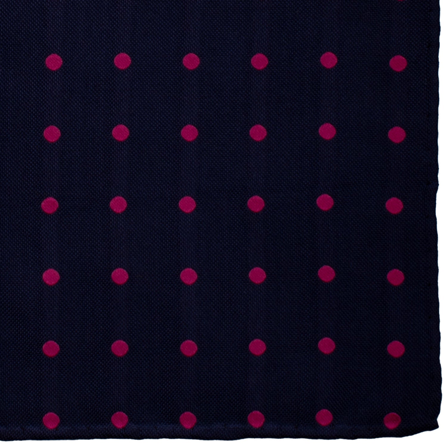 Fazzoletto da Taschino Vintage di Seta Blu a Pois Fucsia POCV881 Graffeo Cravatte Made in Italy Dettaglio