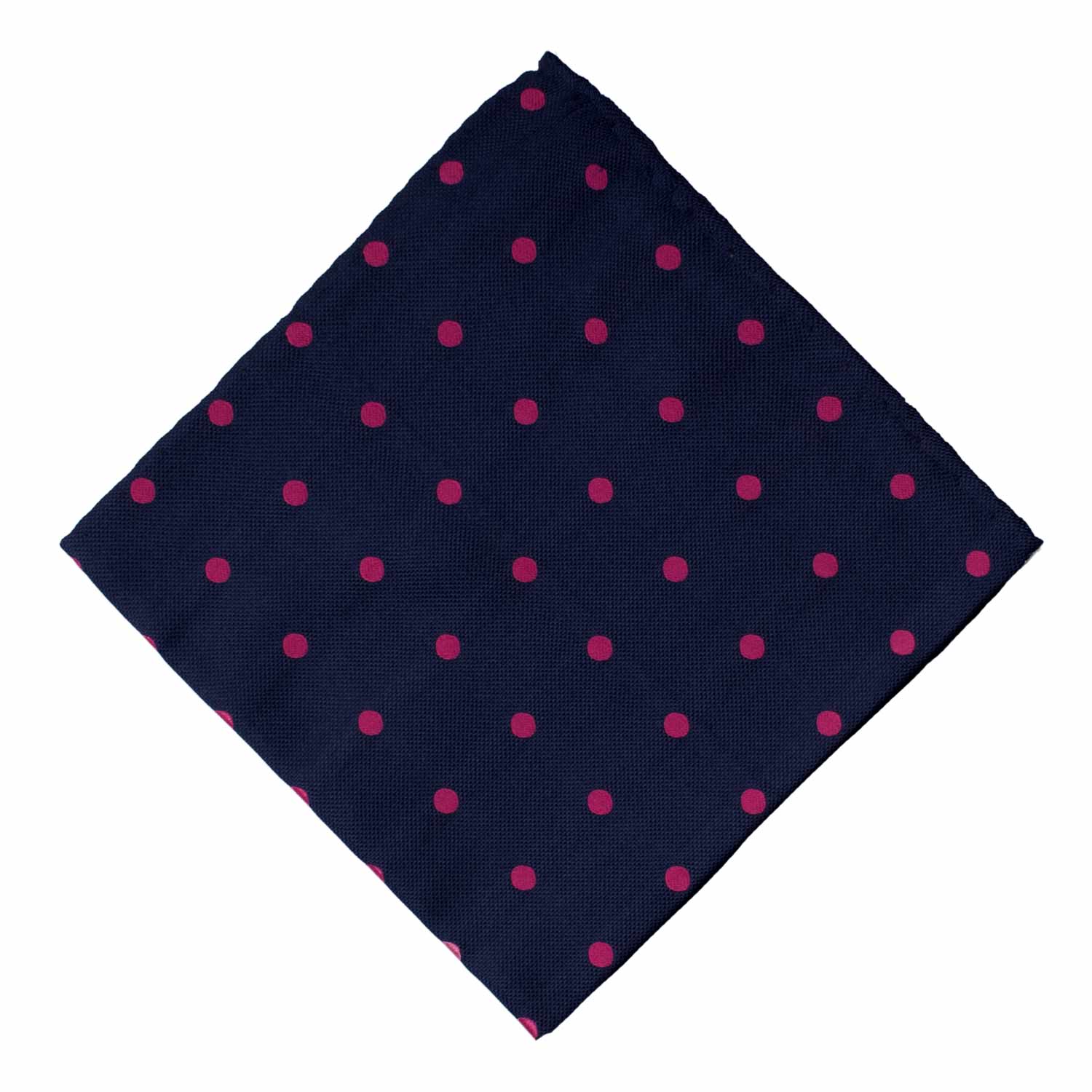 Fazzoletto da Taschino Vintage di Seta Blu a Pois Fucsia POCV881 Graffeo Cravatte Made in Italy Rombo