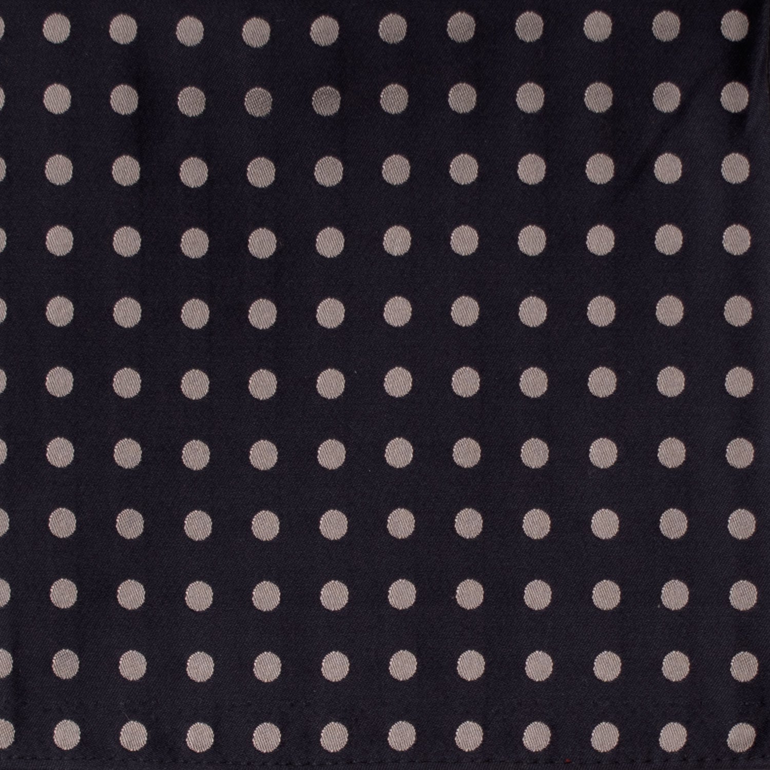 Fazzoletto da Taschino Vintage di Seta Blu a Pois Grigio Argento POCV695 Dettaglio
