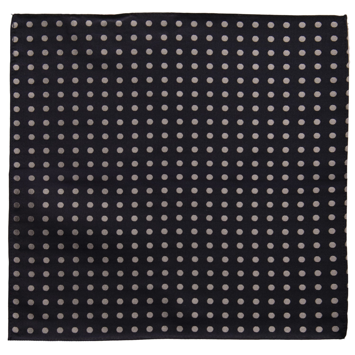 Fazzoletto da Taschino Vintage di Seta Blu a Pois Grigio Argento POCV695 Made in Italy Graffeo Cravatte