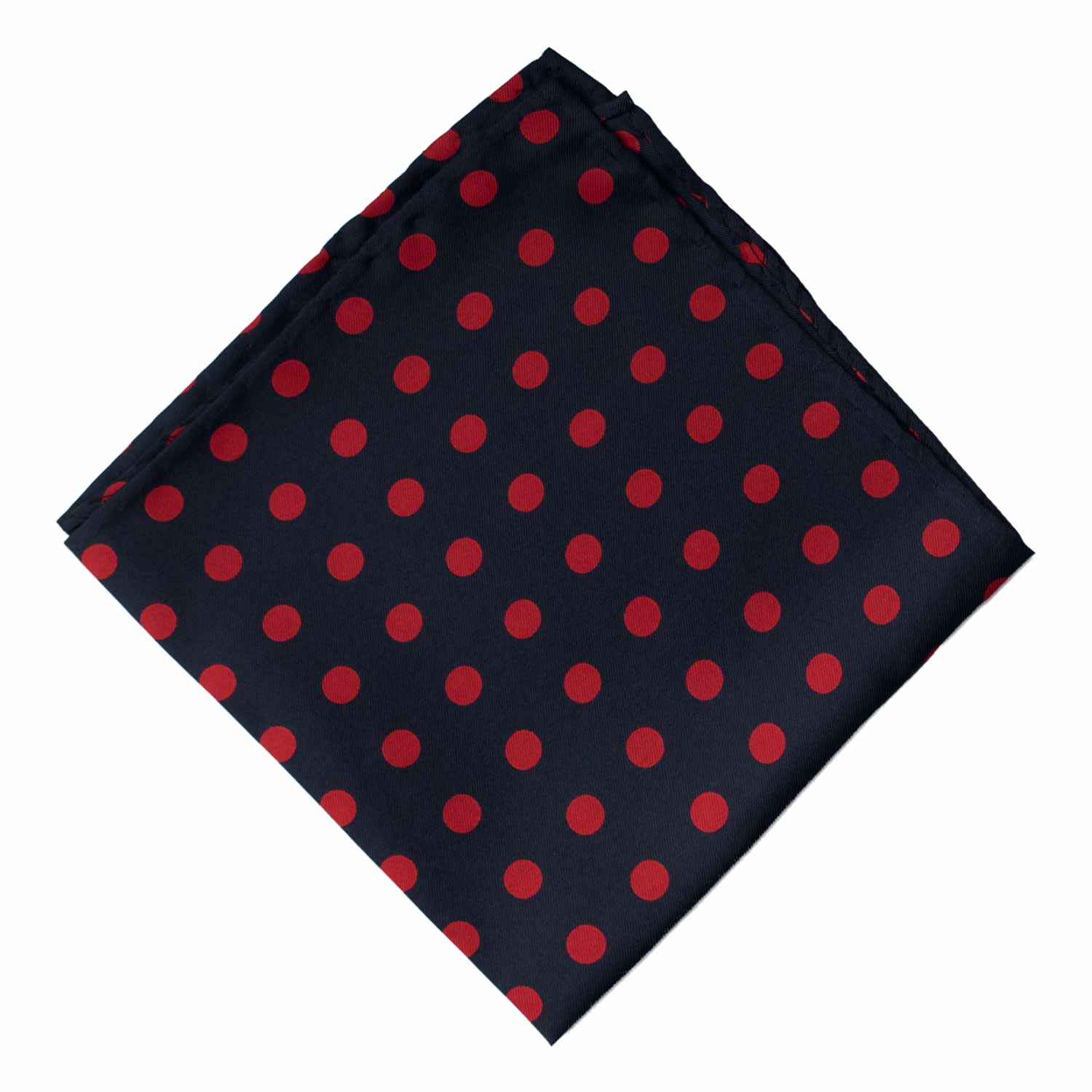 Fazzoletto da Taschino Vintage di Seta Blu a Pois Rossi POCV1008 Graffeo Cravatte Made in Italy Rombo