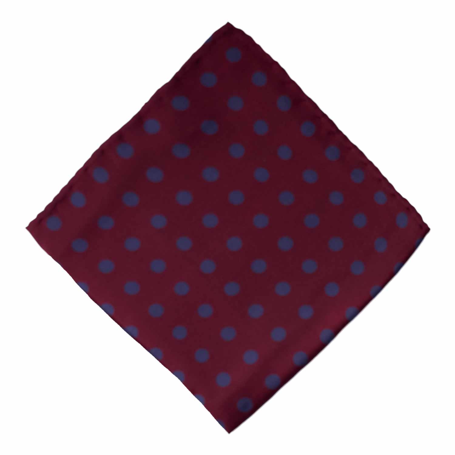 Fazzoletto da Taschino Vintage di Seta Color Vinaccia a Pois Blu Avio POCV922 Graffeo Cravatte Made in Italy Rombo
