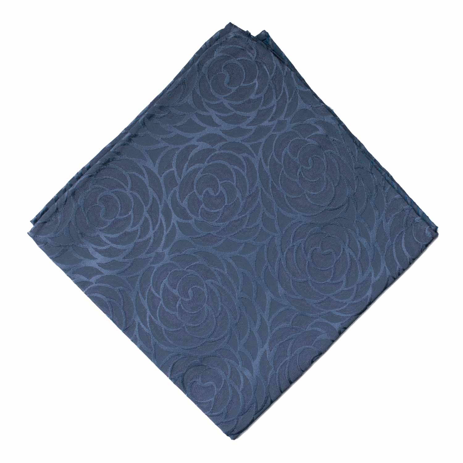 Fazzoletto da Taschino Vintage di Seta Fanatsia Avio Tono su Tono POCV986 Graffeo Cravatte Made in Italy Rombo