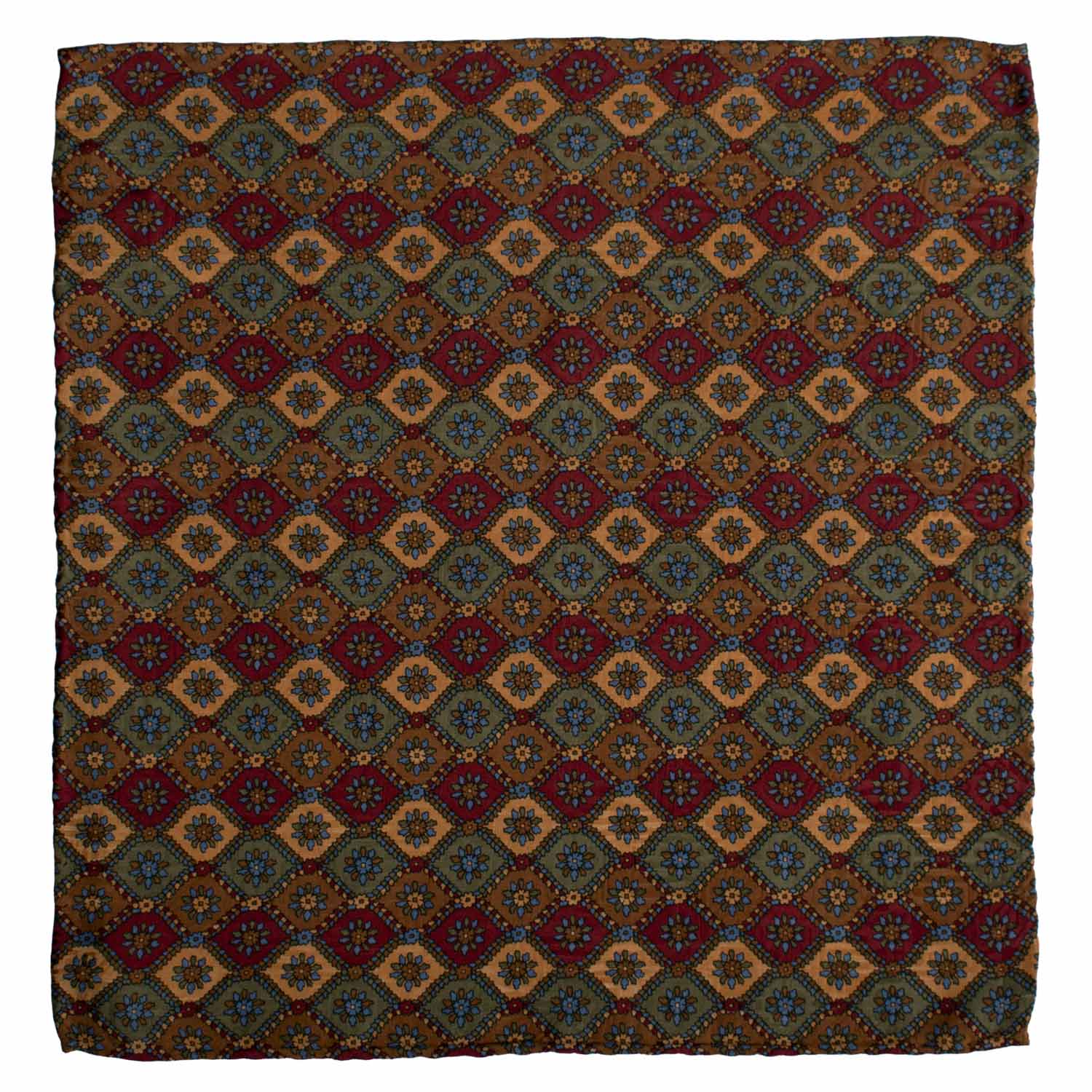 Fazzoletto da Taschino Vintage di Seta Fanatsia Multicolor POCV985 Graffeo Cravatte Made in Italy