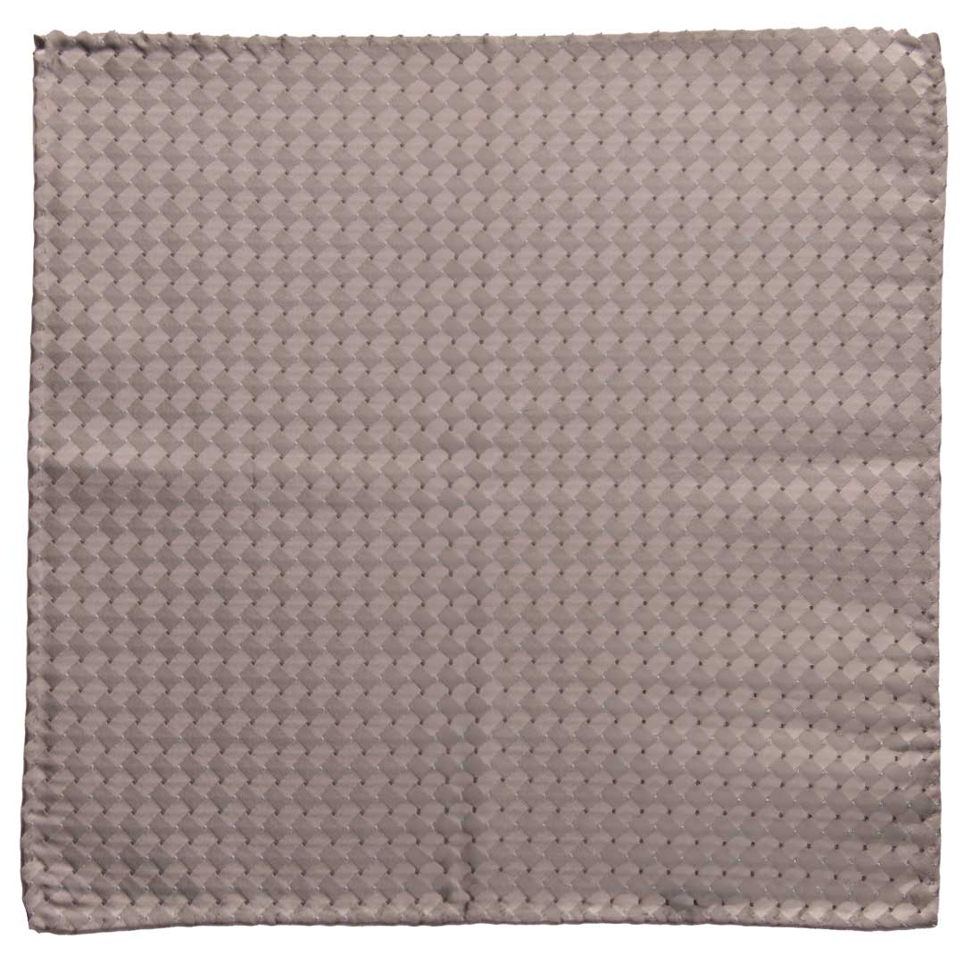 Fazzoletto da Taschino Vintage di Seta Grigio Argento Fantasia Grigia Celeste POCV821 Made in Italy Graffeo Cravatte