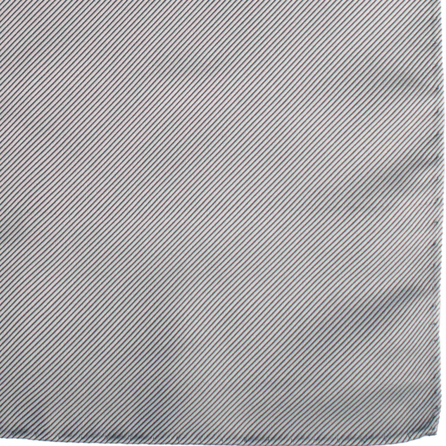 Fazzoletto da Taschino Vintage di Seta Grigio Argento a Righe Tono su Tono POCV1015 Graffeo Cravatte Made in Italy Dettaglio