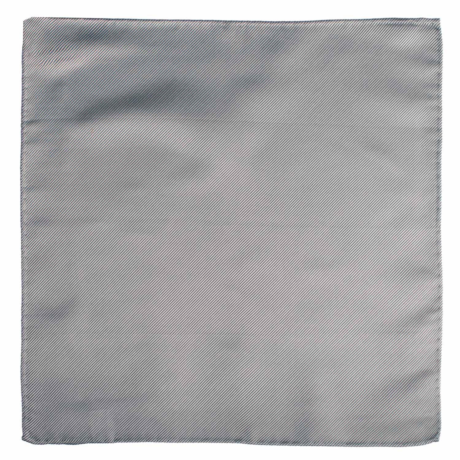 Fazzoletto da Taschino Vintage di Seta Grigio Argento a Righe Tono su Tono POCV1015 Graffeo Cravatte Made in Italy