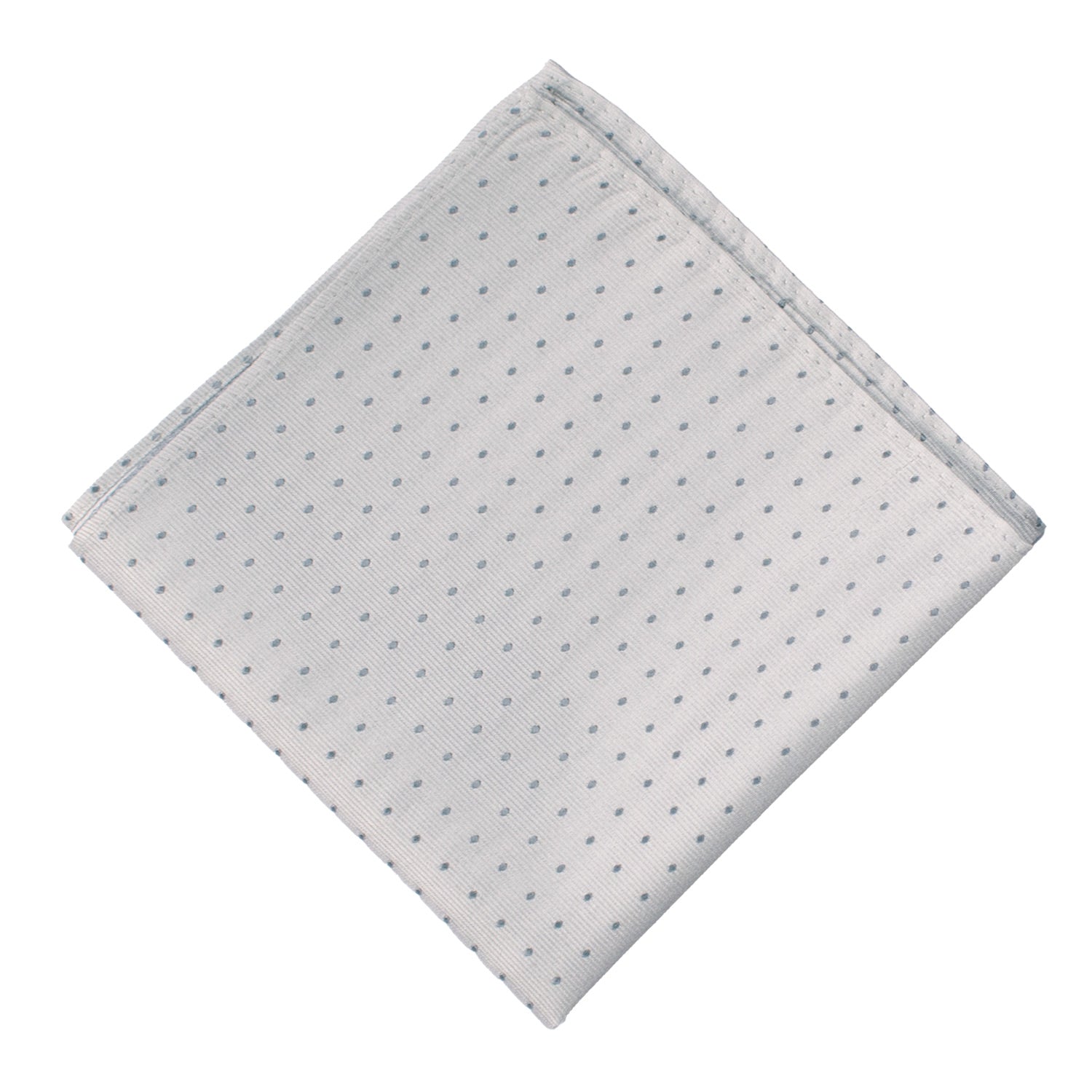 Fazzoletto da Taschino Vintage di Seta Grigio Chiaro a Pois Grigio Scuro POCV1077 Made in Italy Graffeo Cravatte Rombo