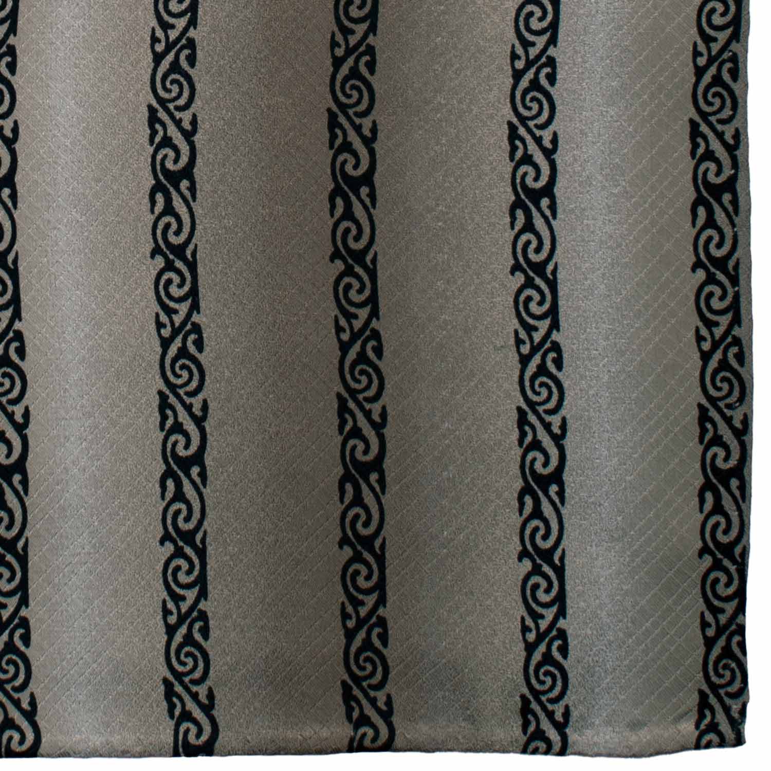 Fazzoletto da Taschino Vintage di Seta Grigio Tortora Fantasia Nera POCV878 Graffeo Cravatte Made in Italy Dettaglio