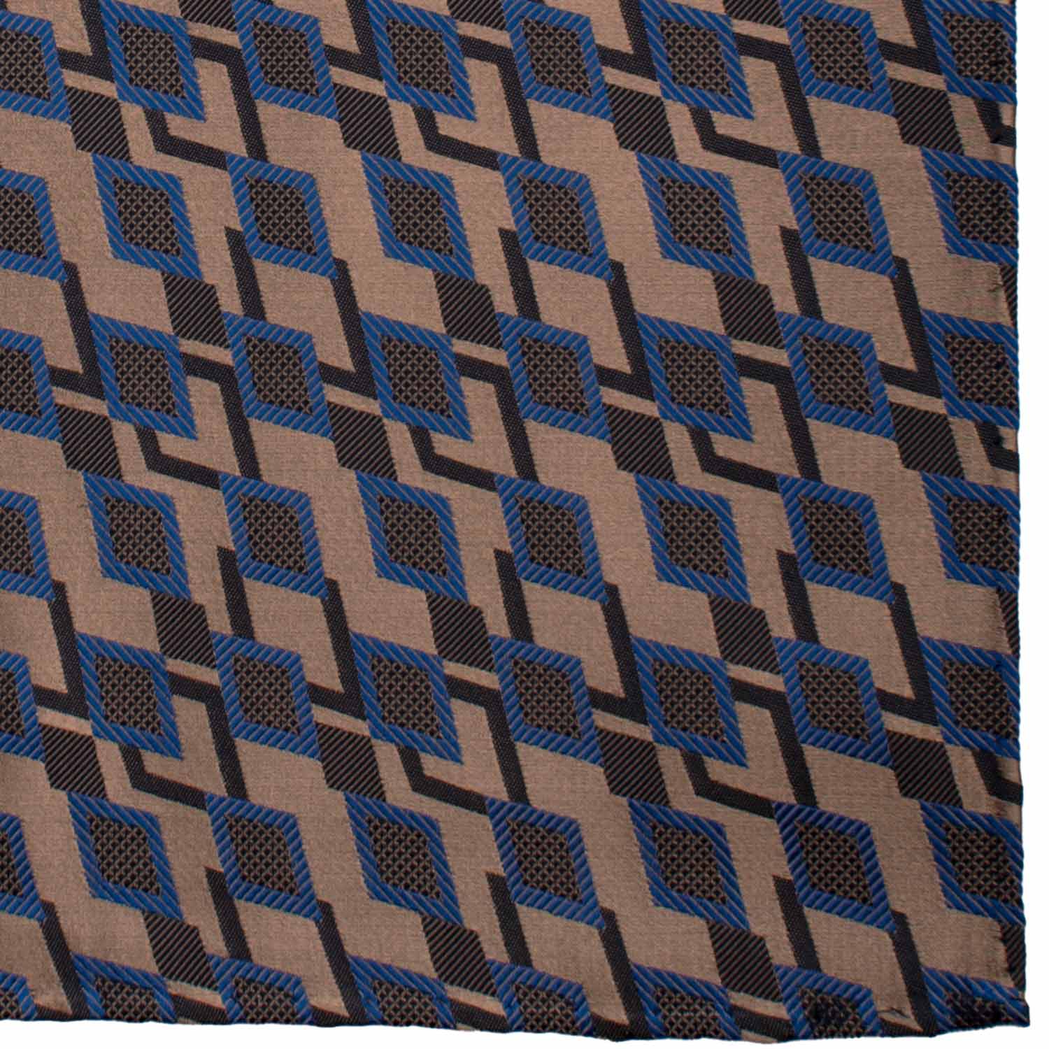 Fazzoletto da Taschino Vintage di Seta Marrone Cangiante Fantasia Bluette Blu POCV929 Graffeo Cravatte Made in Italy Dettaglio