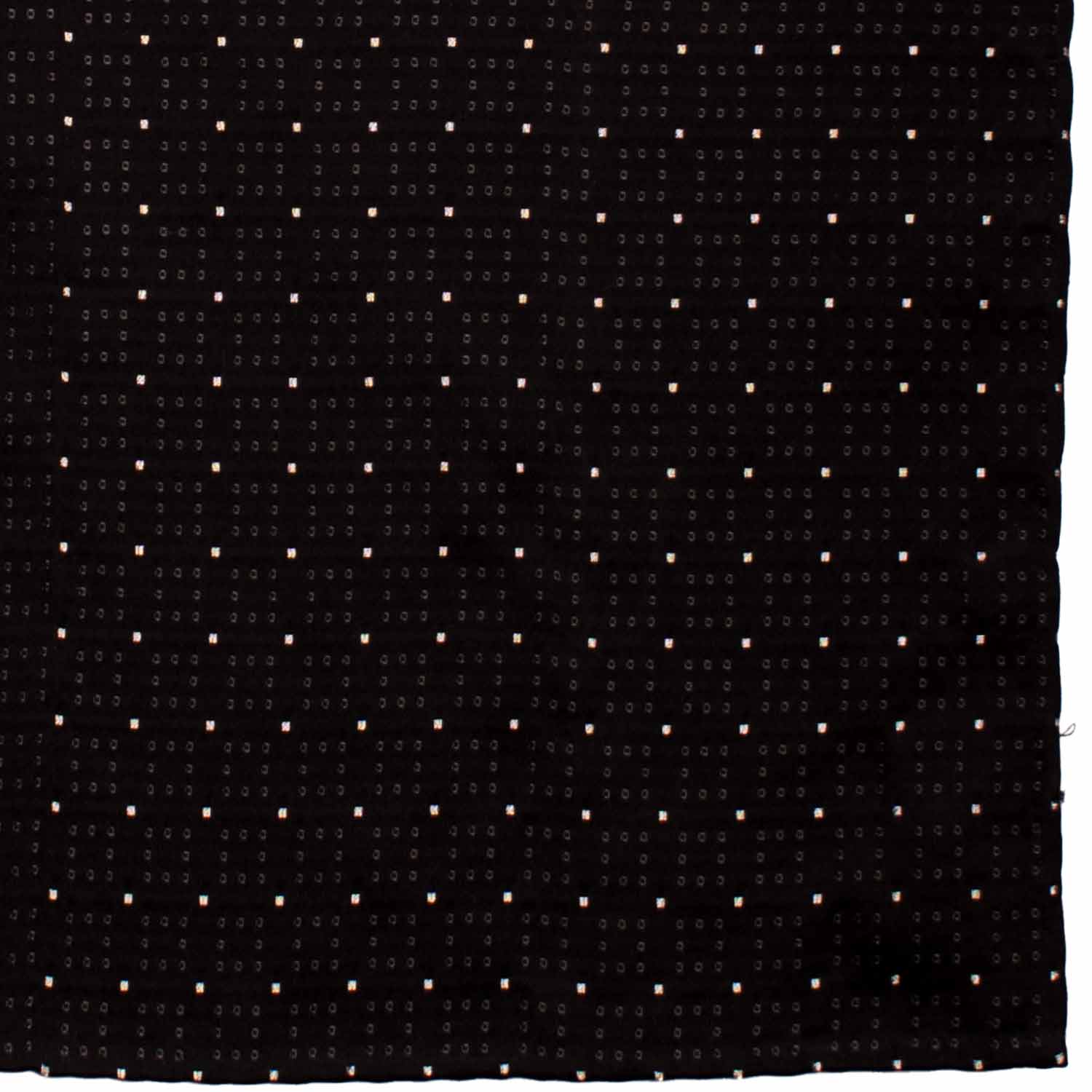 Fazzoletto da Taschino Vintage di Seta Nero Fantasia Grigio Argento Lurex POCV956 Graffeo Cravatte Made in Italy Dettaglio