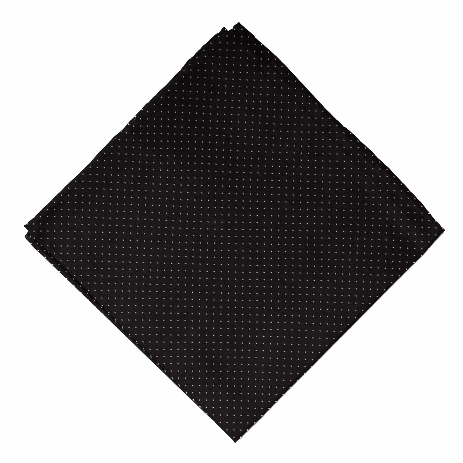 Fazzoletto da Taschino Vintage di Seta Nero Punto a Spillo Grigio POCV971 Graffeo Cravatte Made in Italy Rombo