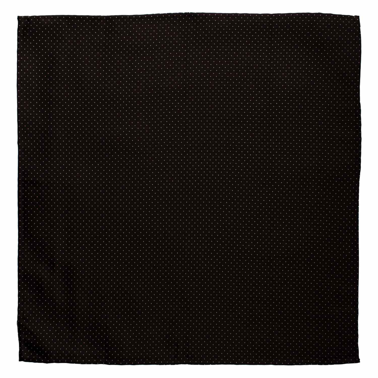 Fazzoletto da Taschino Vintage di Seta Nero Punto a Spillo Grigio POCV971 Graffeo Cravatte Made in Italy