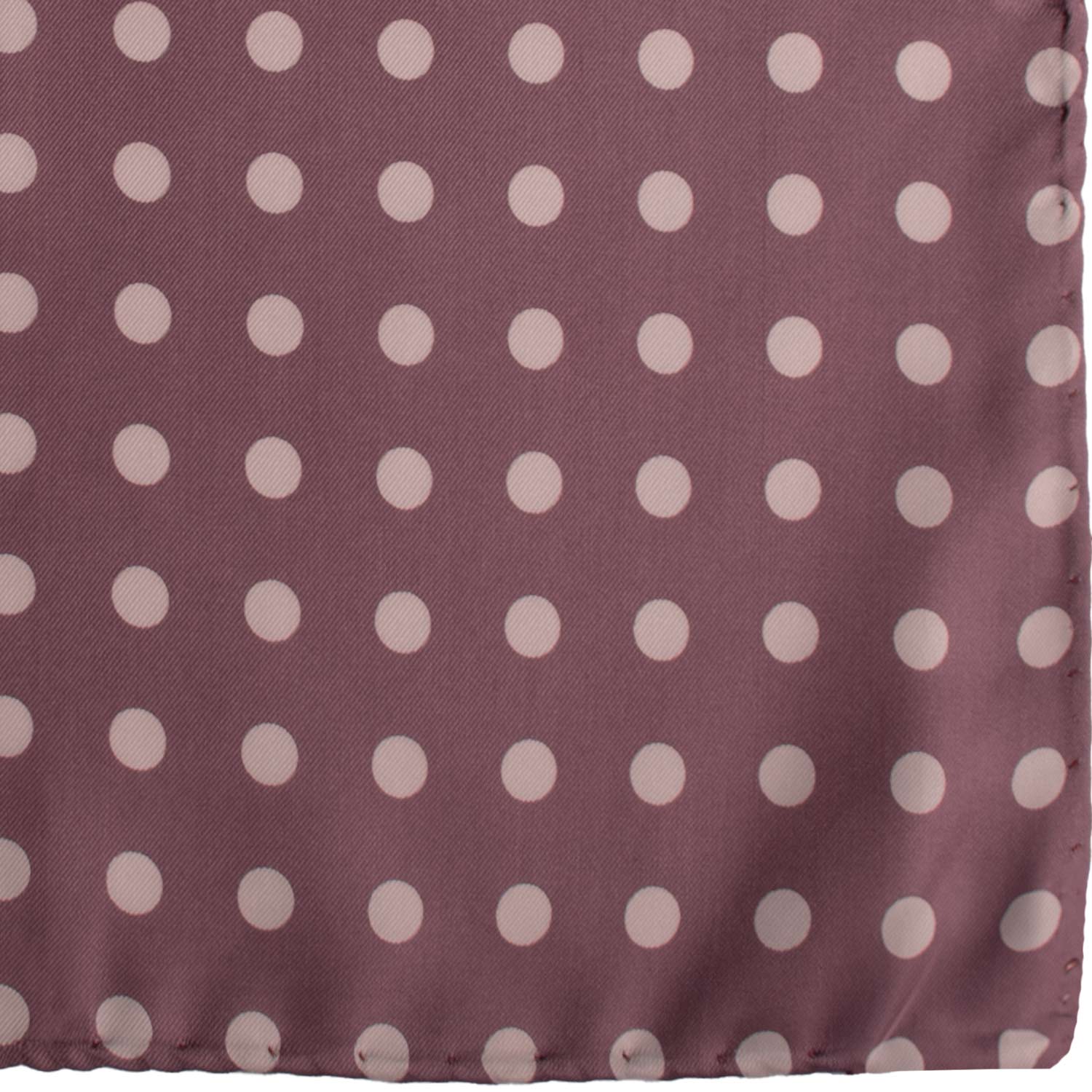 Fazzoletto da Taschino Vintage di Seta Rosa Antico a Pois Bianchi POCV1010 Graffeo Cravatte Made in Italy Dettaglio