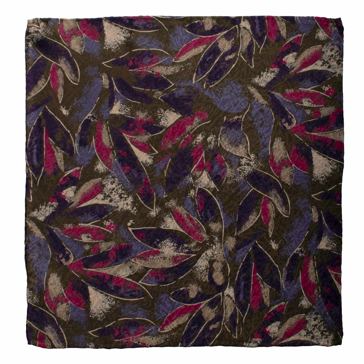 Fazzoletto da Taschino Vintage di Seta Verde Fantasia Multicolor POCV948 Graffeo Cravatte Made in Italy