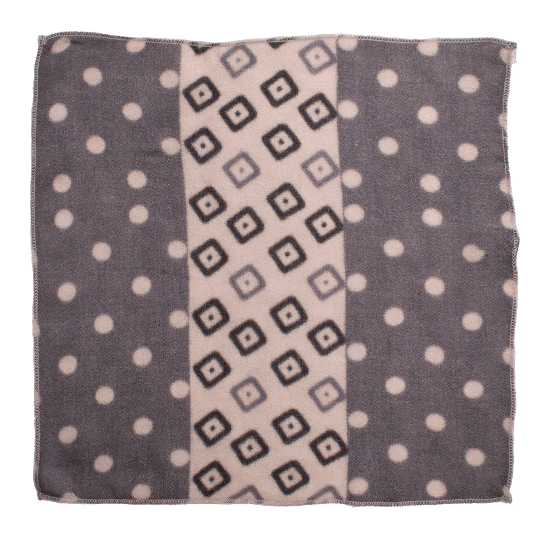 Fazzoletto da Taschino di Cashmere Grigio Beige Fantasia Made in Italy Graffeo Cravatte