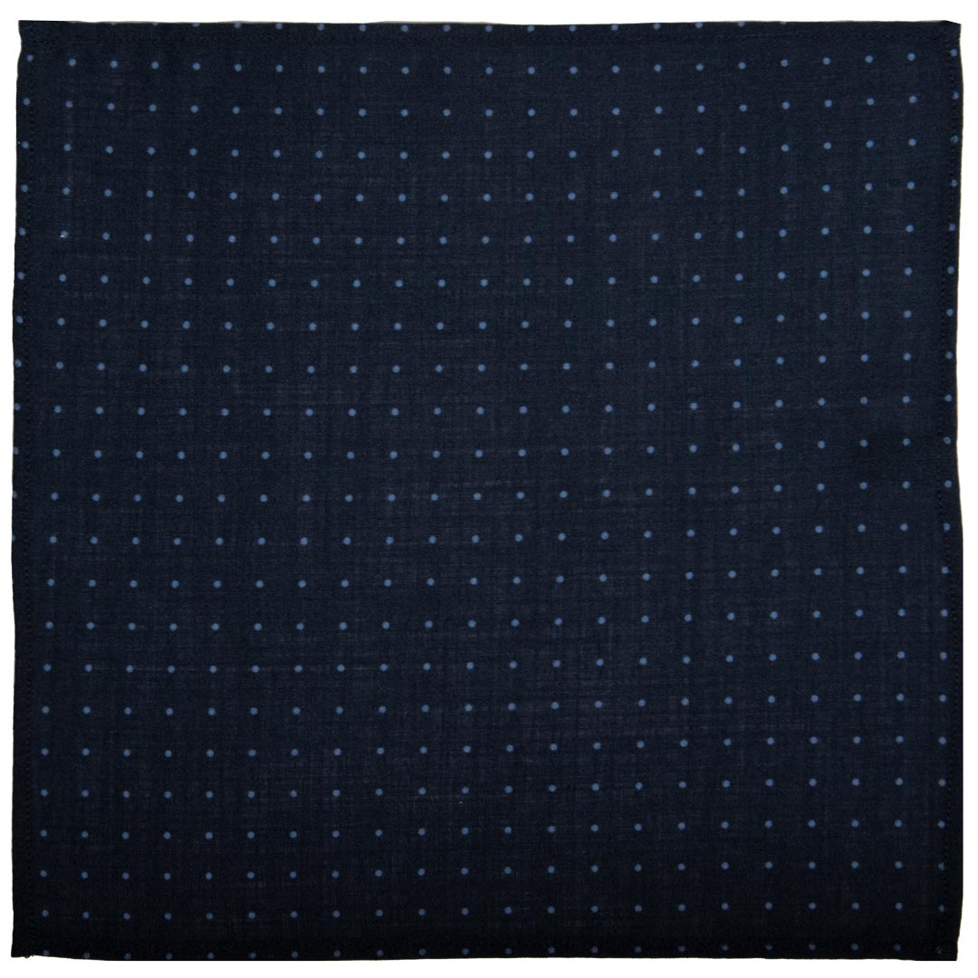 Fazzoletto da Taschino di Lana Blu a Pois Celesti Made in italy Graffeo Cravatte