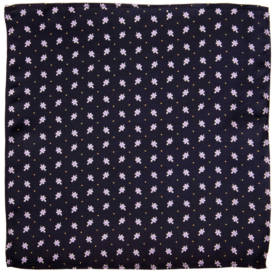 Fazzoletto da Taschino di Seta Blu con Animali Made in italy Graffeo Cravatte