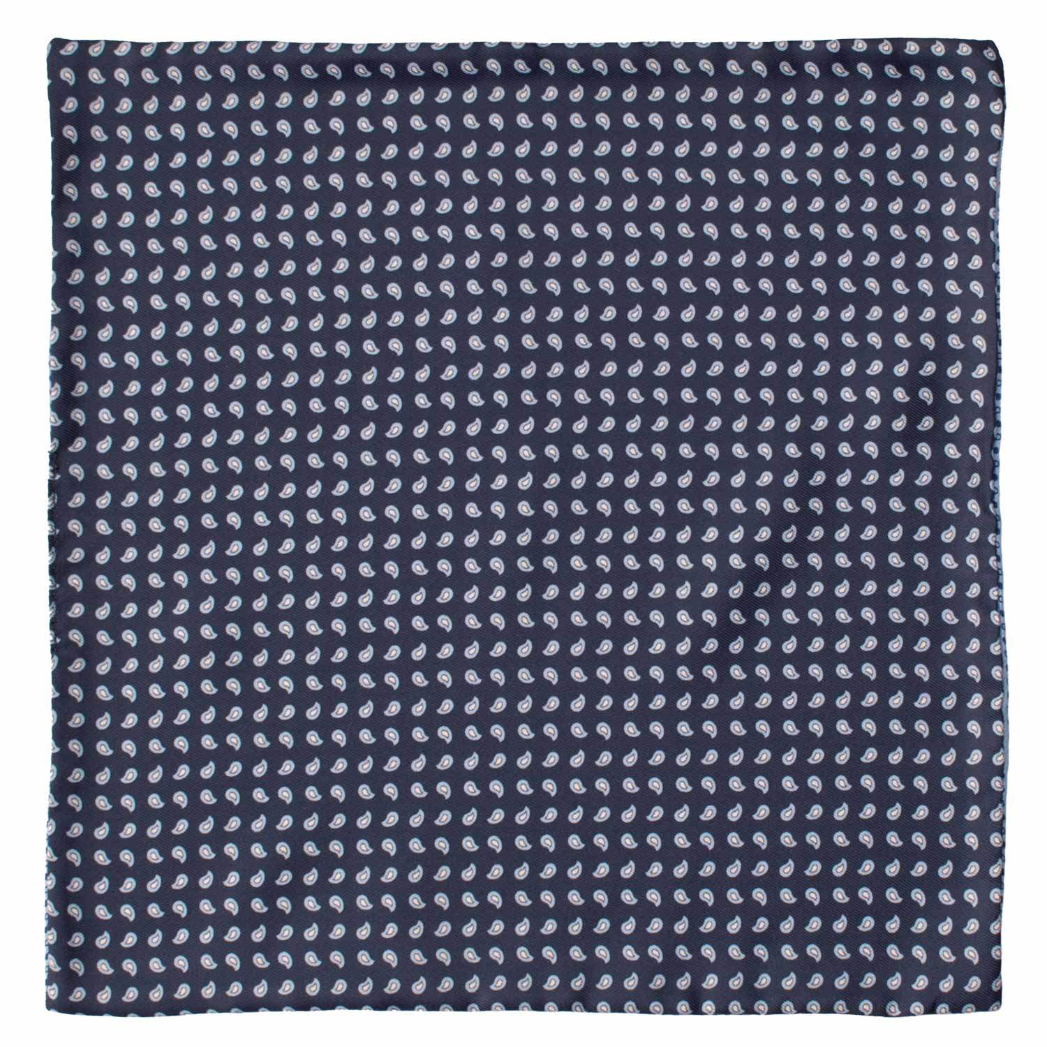 Fazzoletto da Taschino di Seta Double-Face Blu Celeste Fantasia Multicolor POC629 Graffeo Cravatte Made in Italy Intera