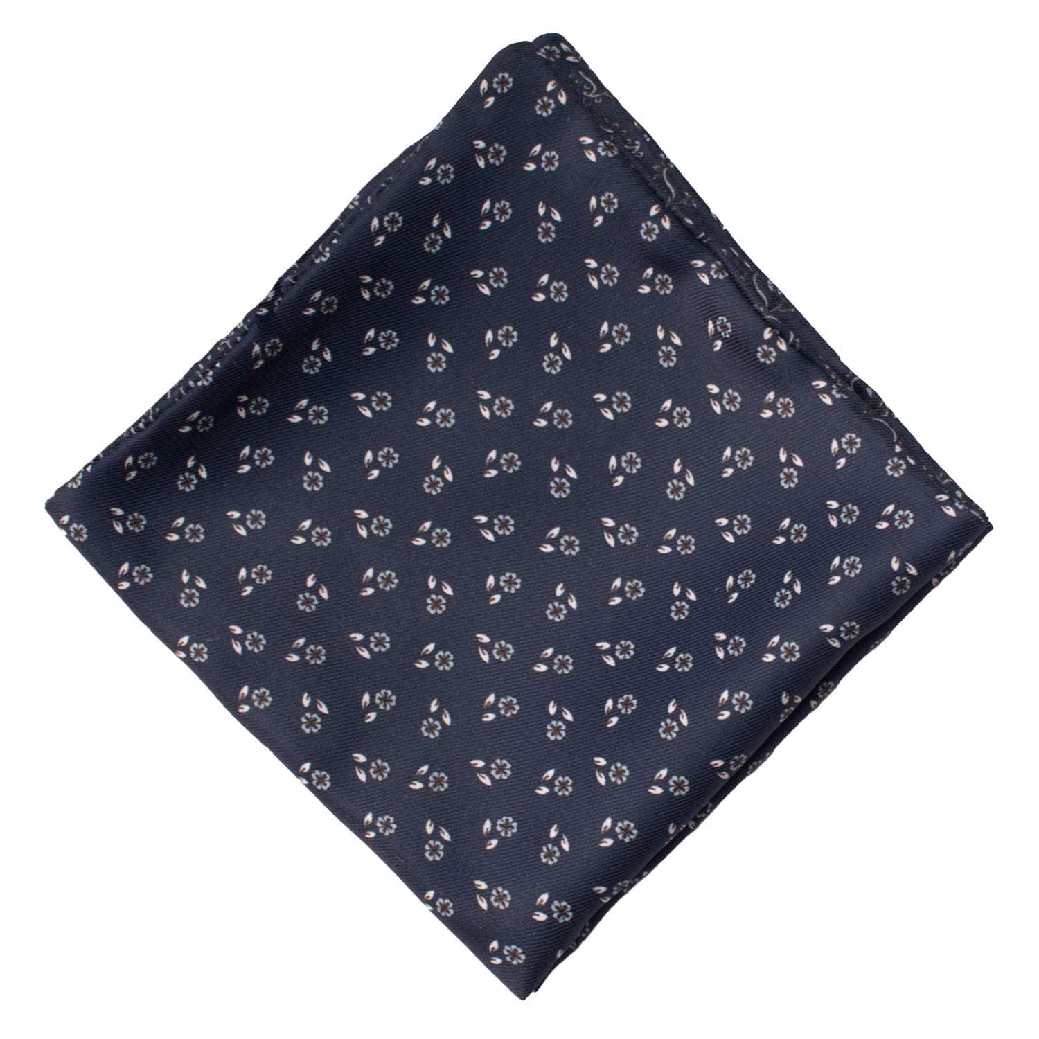 Fazzoletto da Taschino di Seta Double Face Blu Fantasia Celeste Bianca POC637 Graffeo Cravatte Made in Italy Rombo