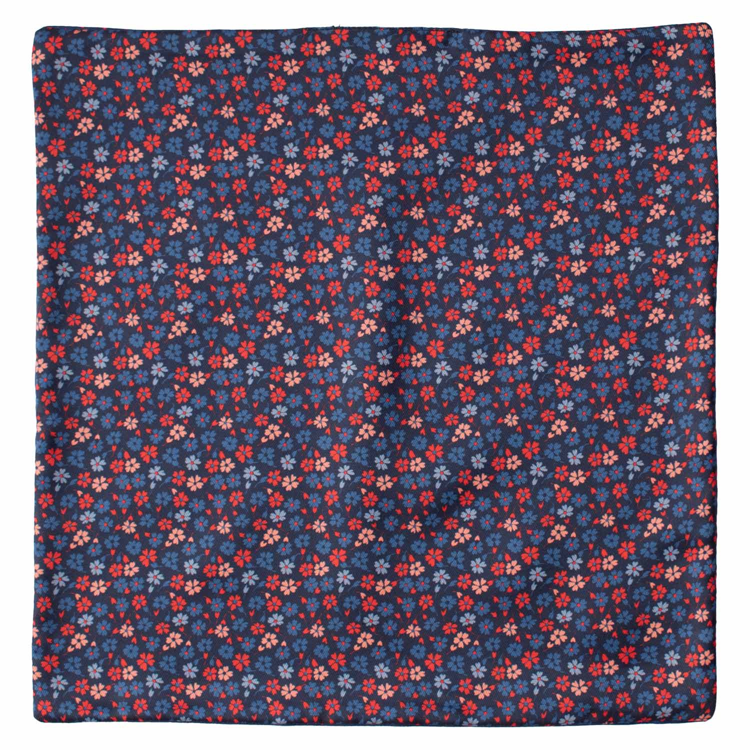 Fazzoletto da Taschino di Seta Double-Face Blu Fantasia Multicolor POC618 Graffeo Cravatte Made in Italy Intera