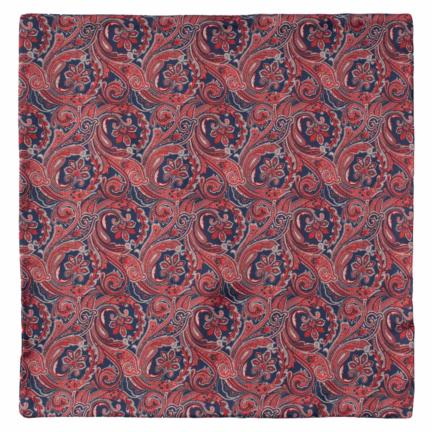 Fazzoletto da Taschino di Seta Double Face Blu Fantasia Rossa Grigia Bianca POC619 Graffeo Cravatte Made in Italy Intera