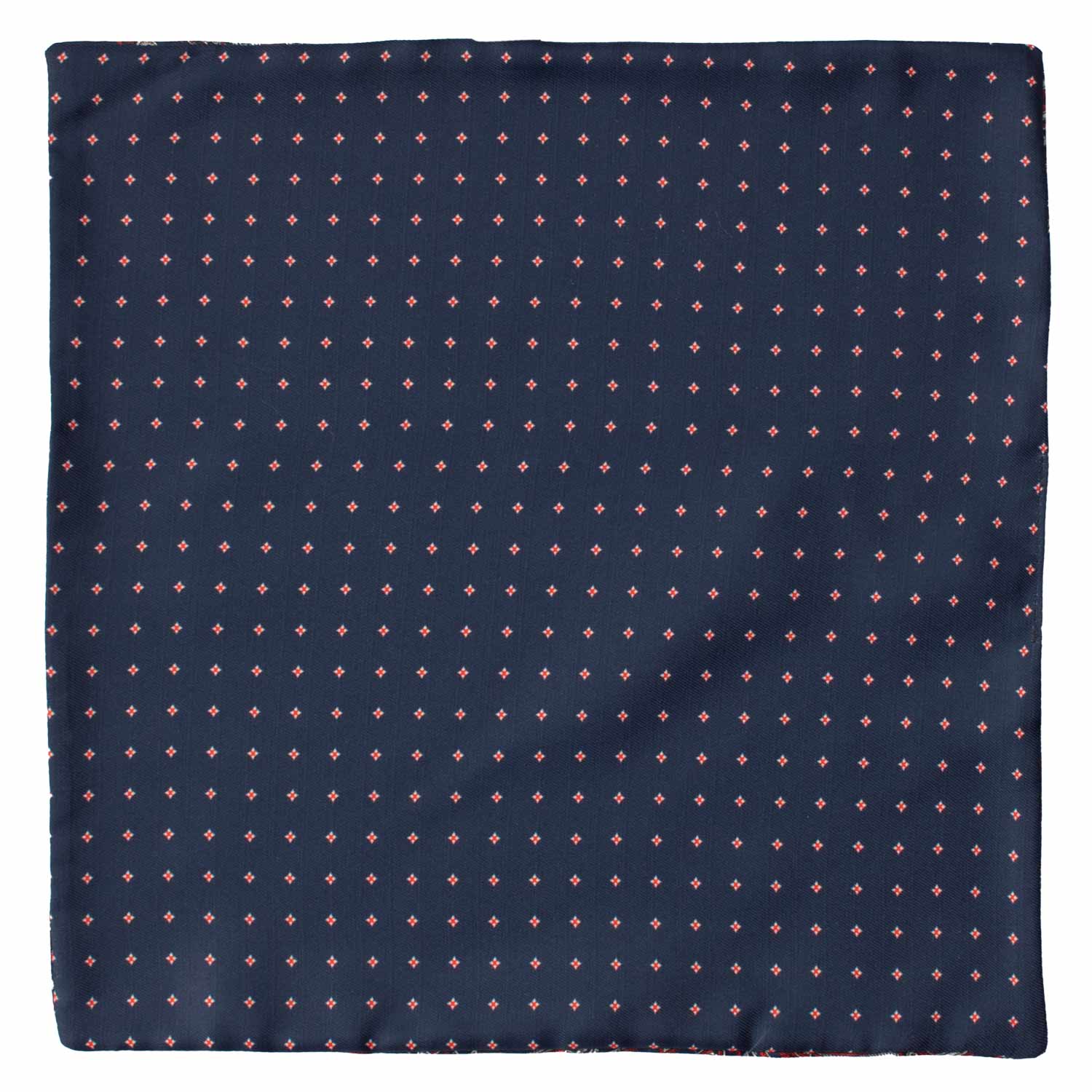 Fazzoletto da Taschino di Seta Double-Face Blu Fantasia Rossa Grigia Bianca POC622 Graffeo Cravatte Made in Italy Intera